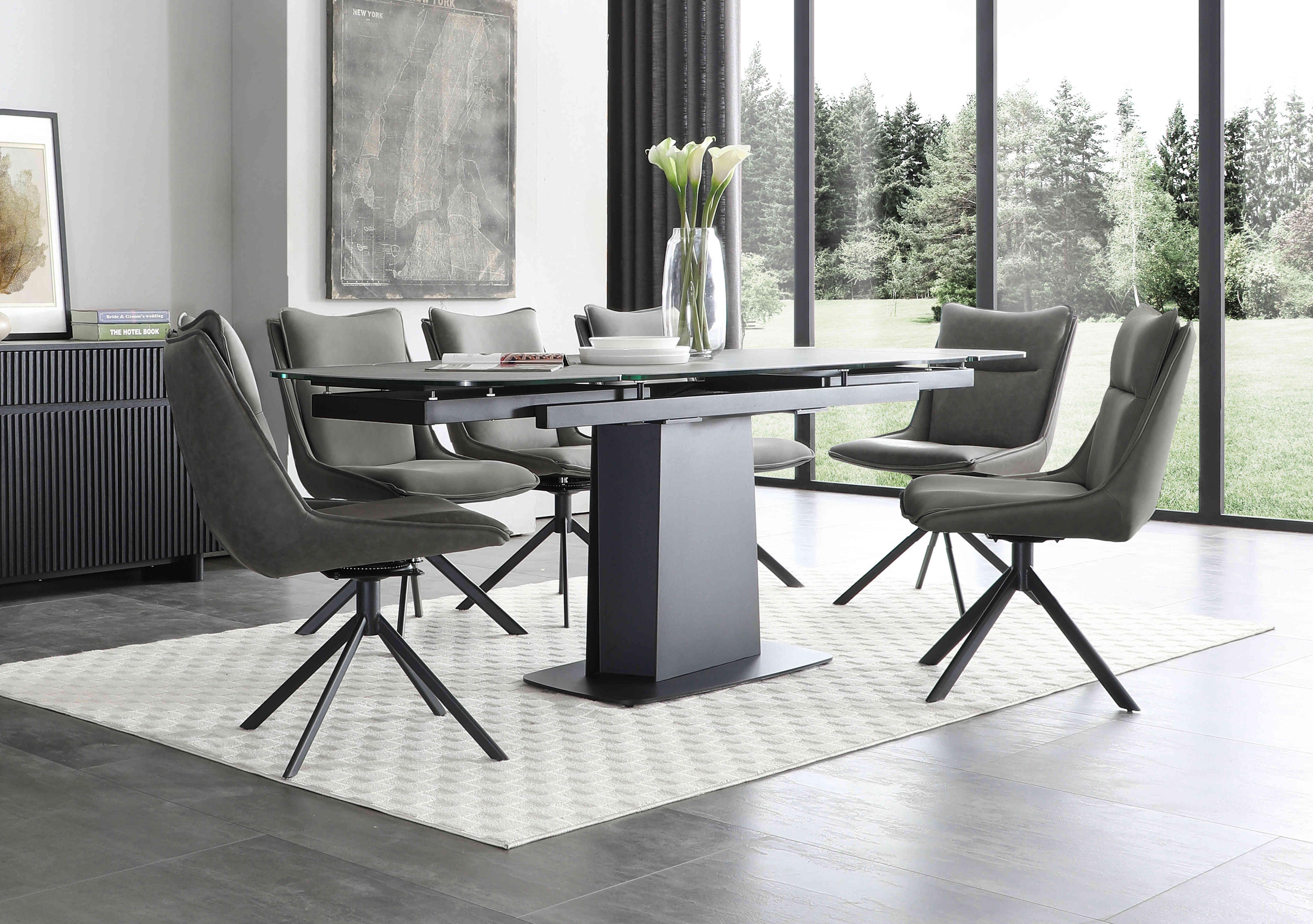 Catalina Large Extending Dining Table and 6 Swivel Dining Chairs in  on Furniture Village