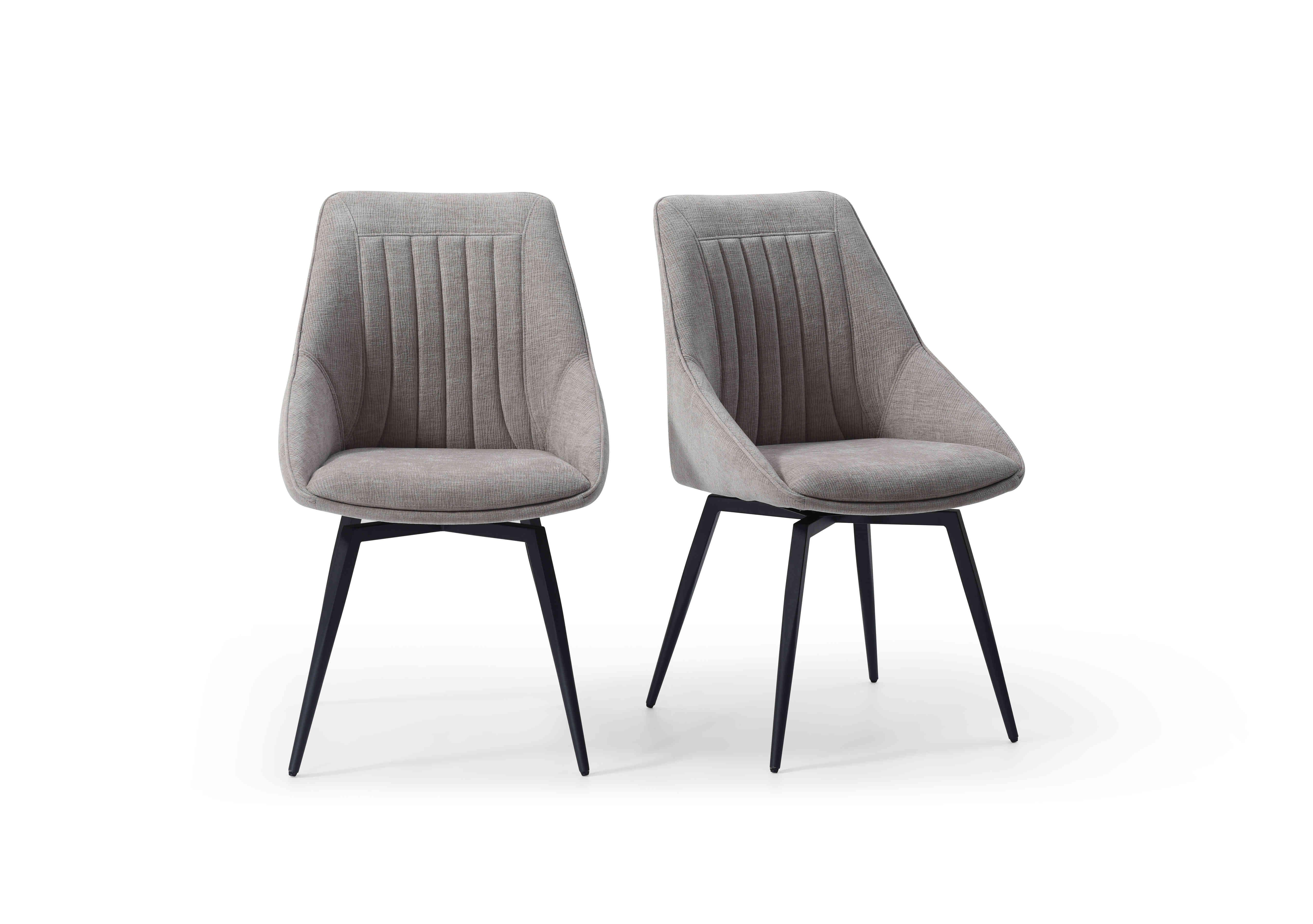 Crete Pair of Swivel Dining Chairs in Taupe on Furniture Village