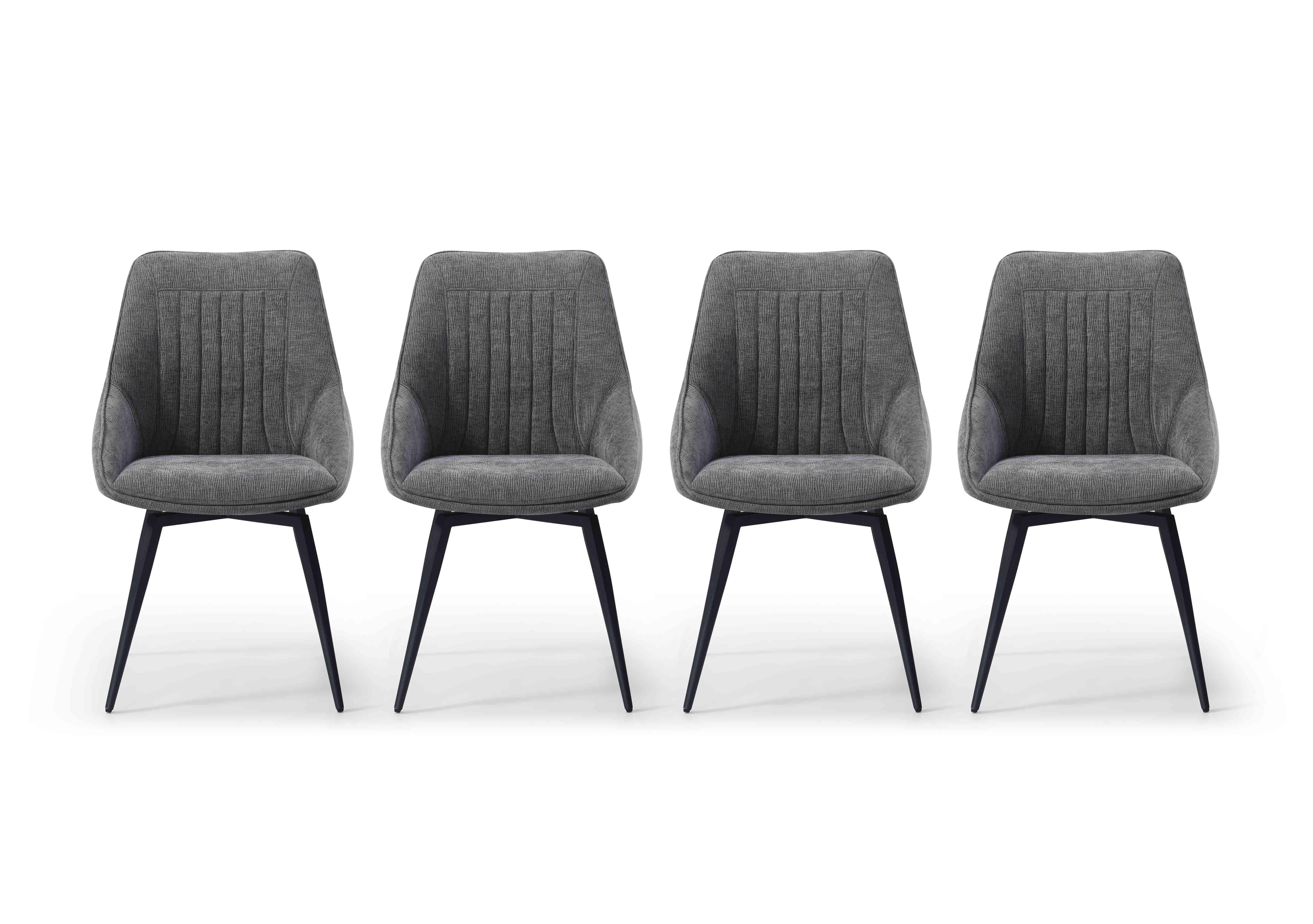 Crete Set of 4 Swivel Dining Chair in Dark Grey on Furniture Village