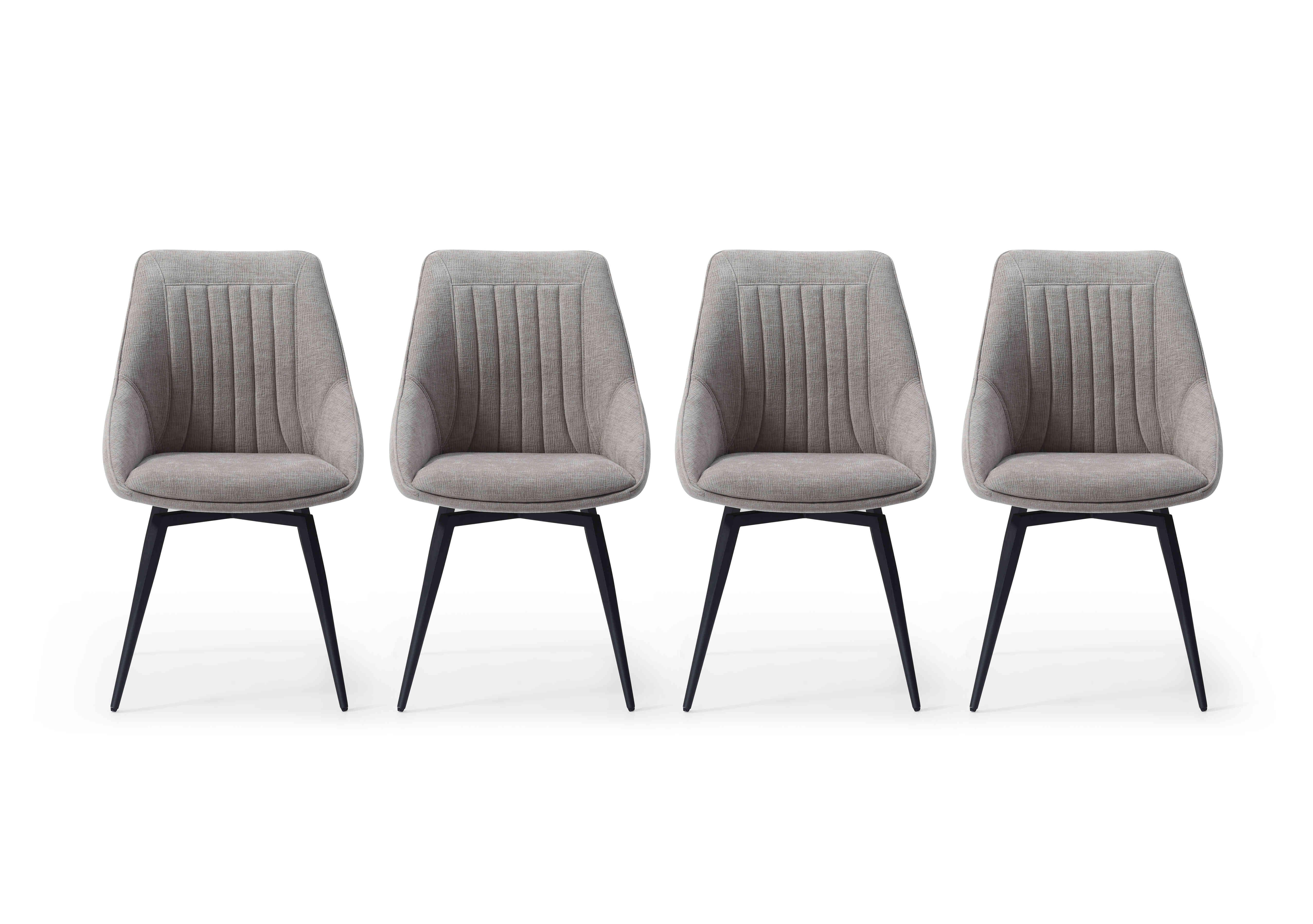 Crete Set of 4 Swivel Dining Chair in Taupe on Furniture Village