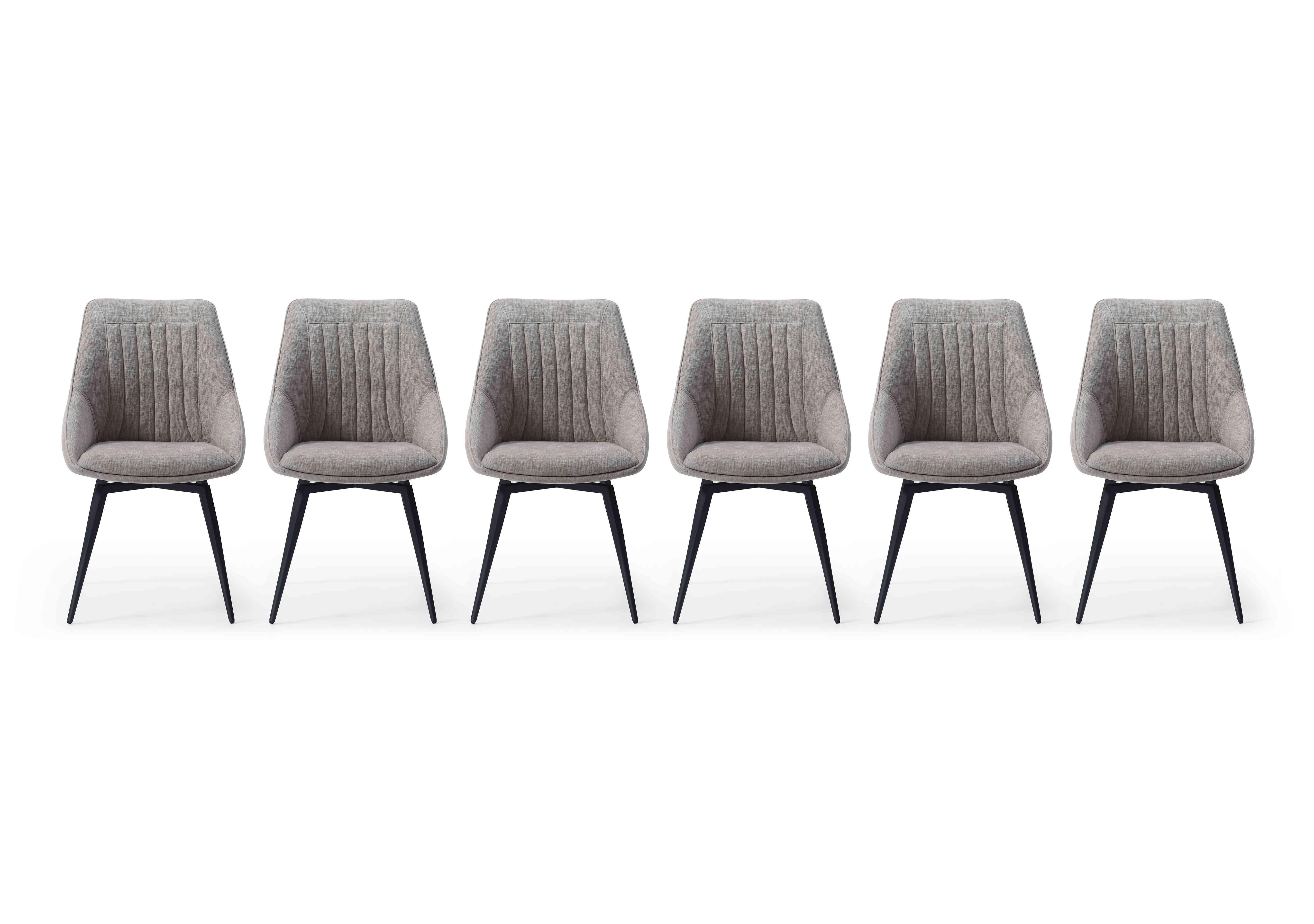 Crete Set of 6 Swivel Dining Chair in Taupe on Furniture Village