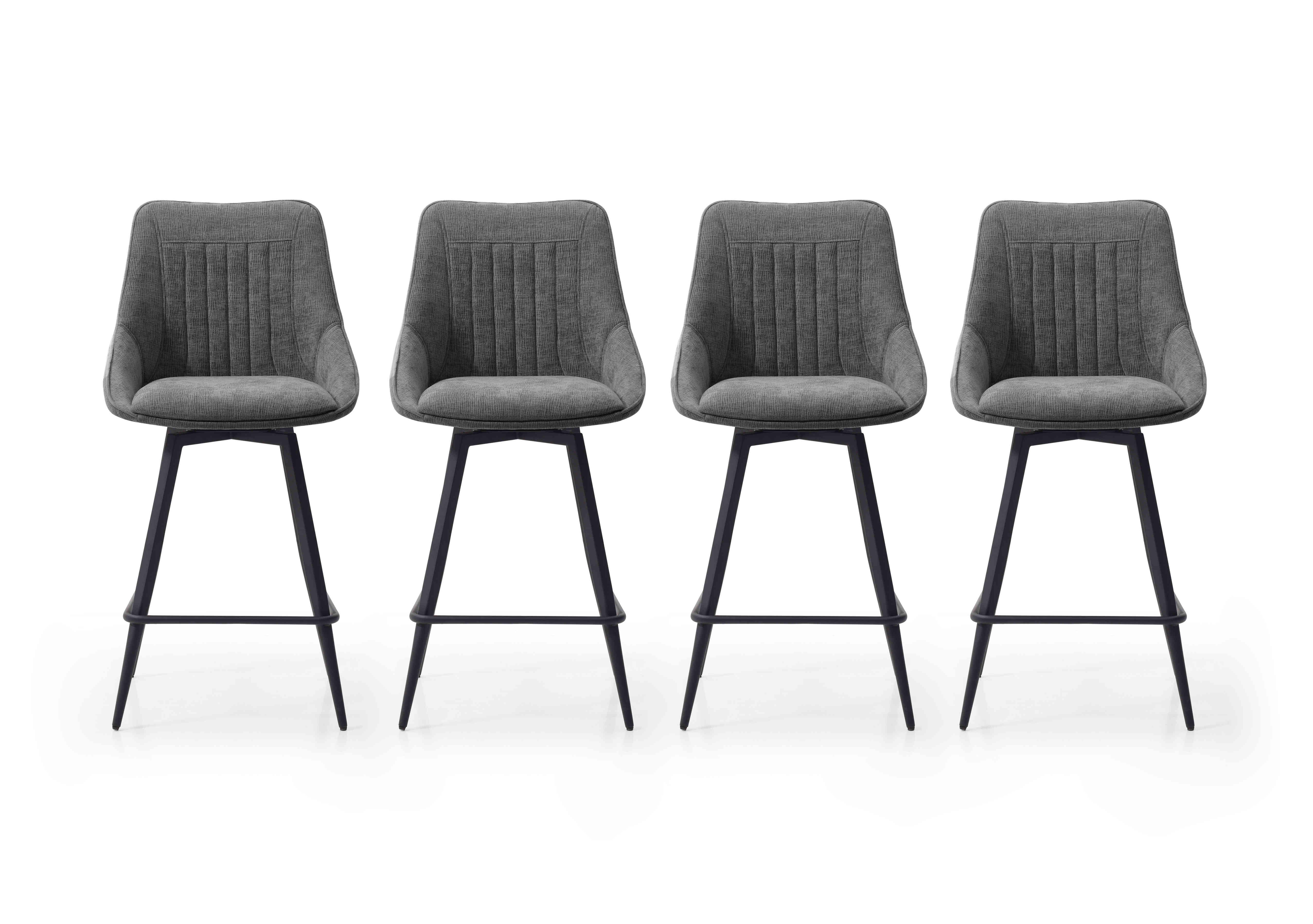 Crete Set of 4 Bar Stools in Dark Grey on Furniture Village