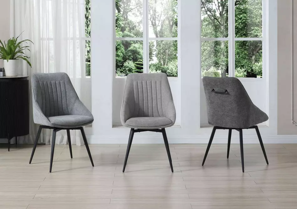Crete Small Extending Dining Table and 4 Swivel Dining Chairs