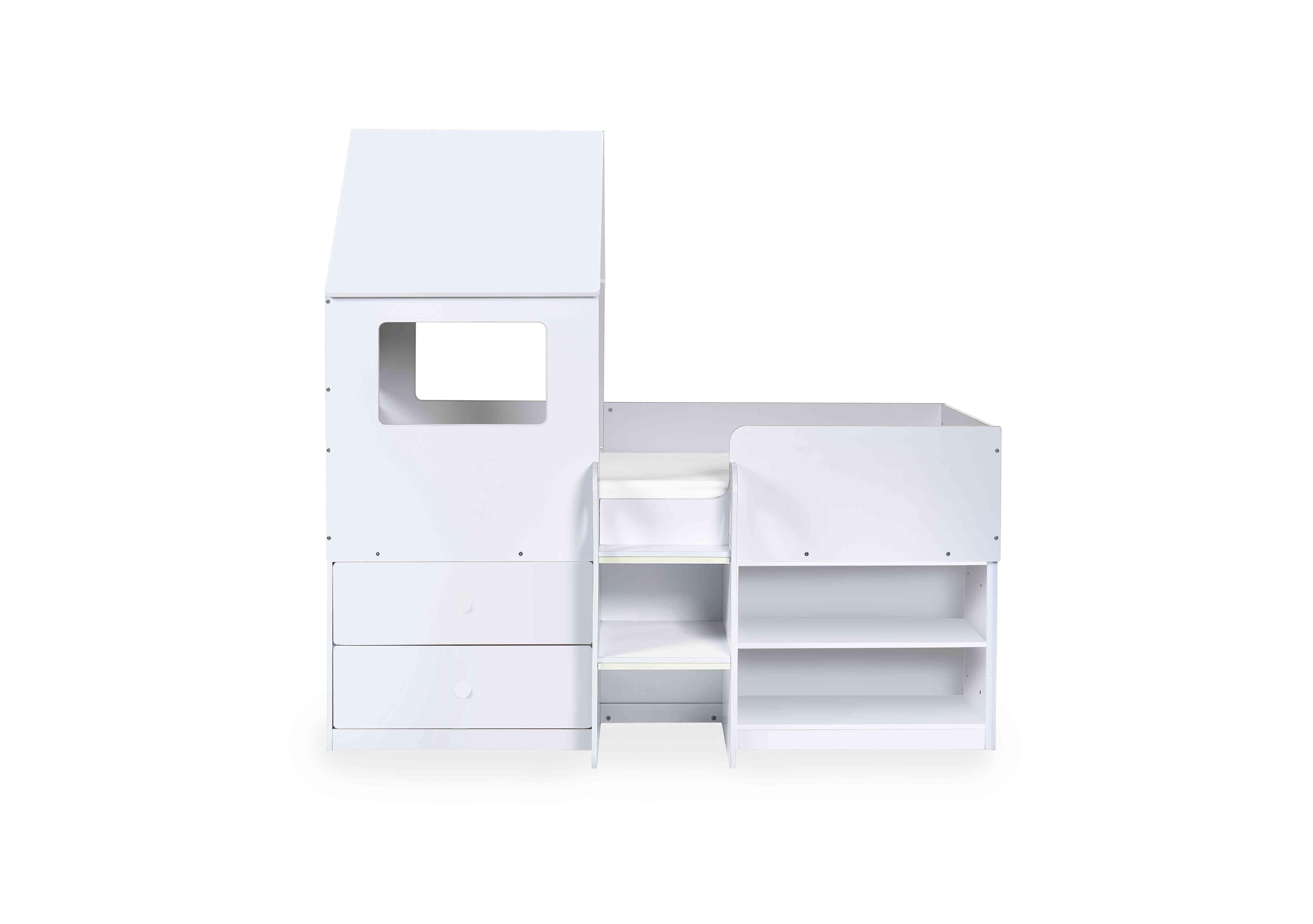 Arlet Mid Sleeper with Storage in White on Furniture Village