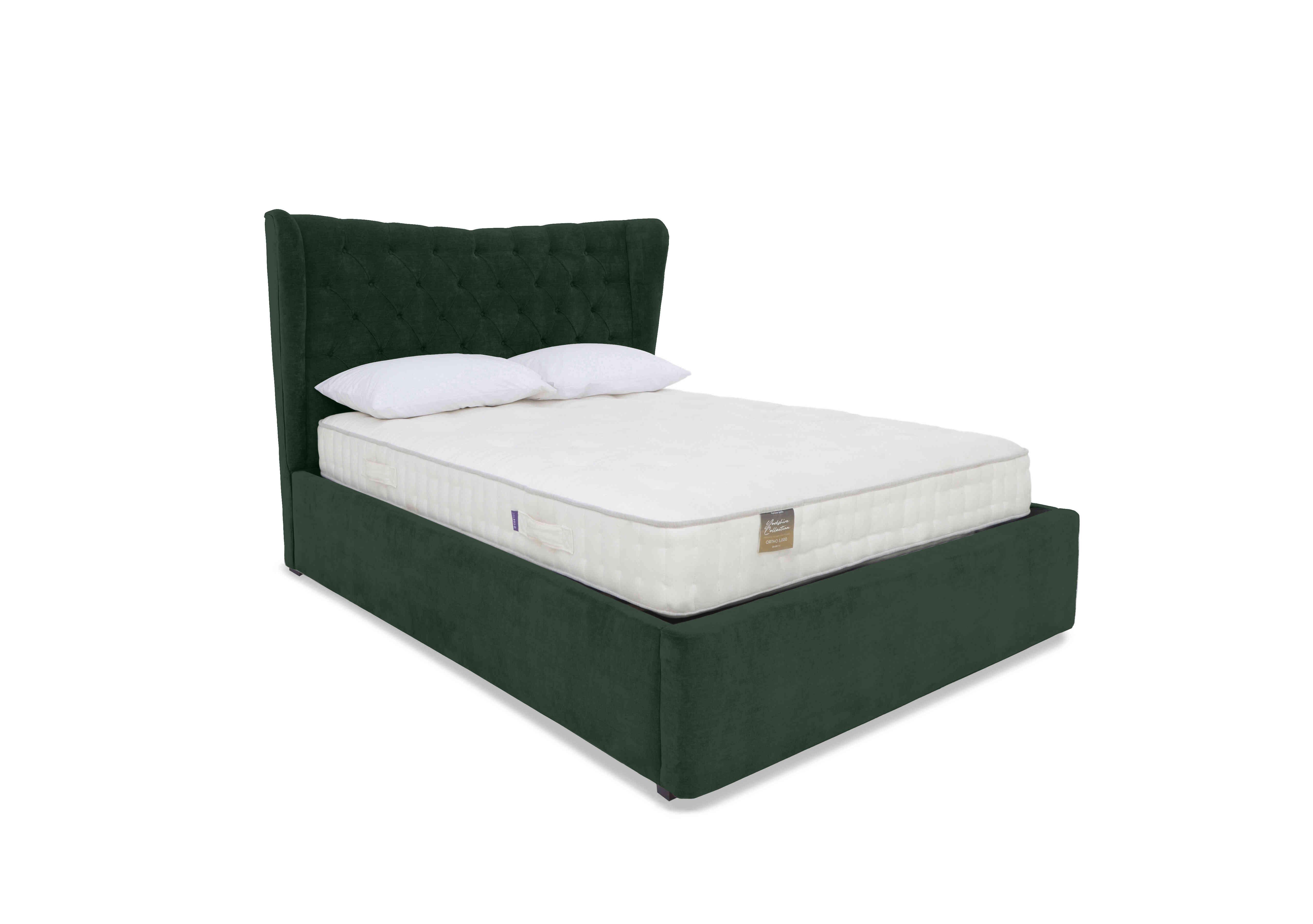Bauer Electric Ottoman Bed Frame in Plush Emerald on Furniture Village