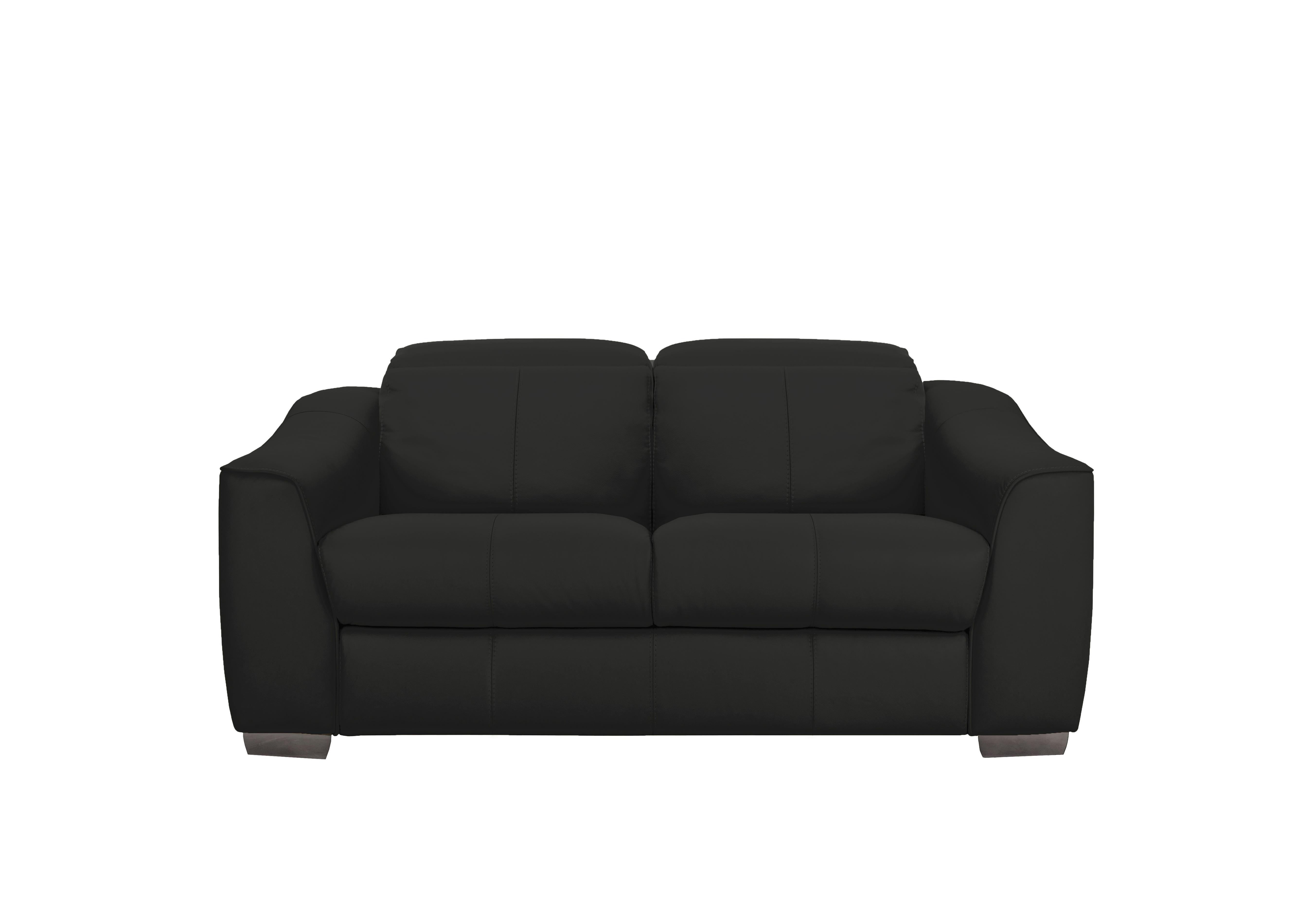 Xavier 2 Seater Leather Sofa in Bv-3500 Classic Black on Furniture Village