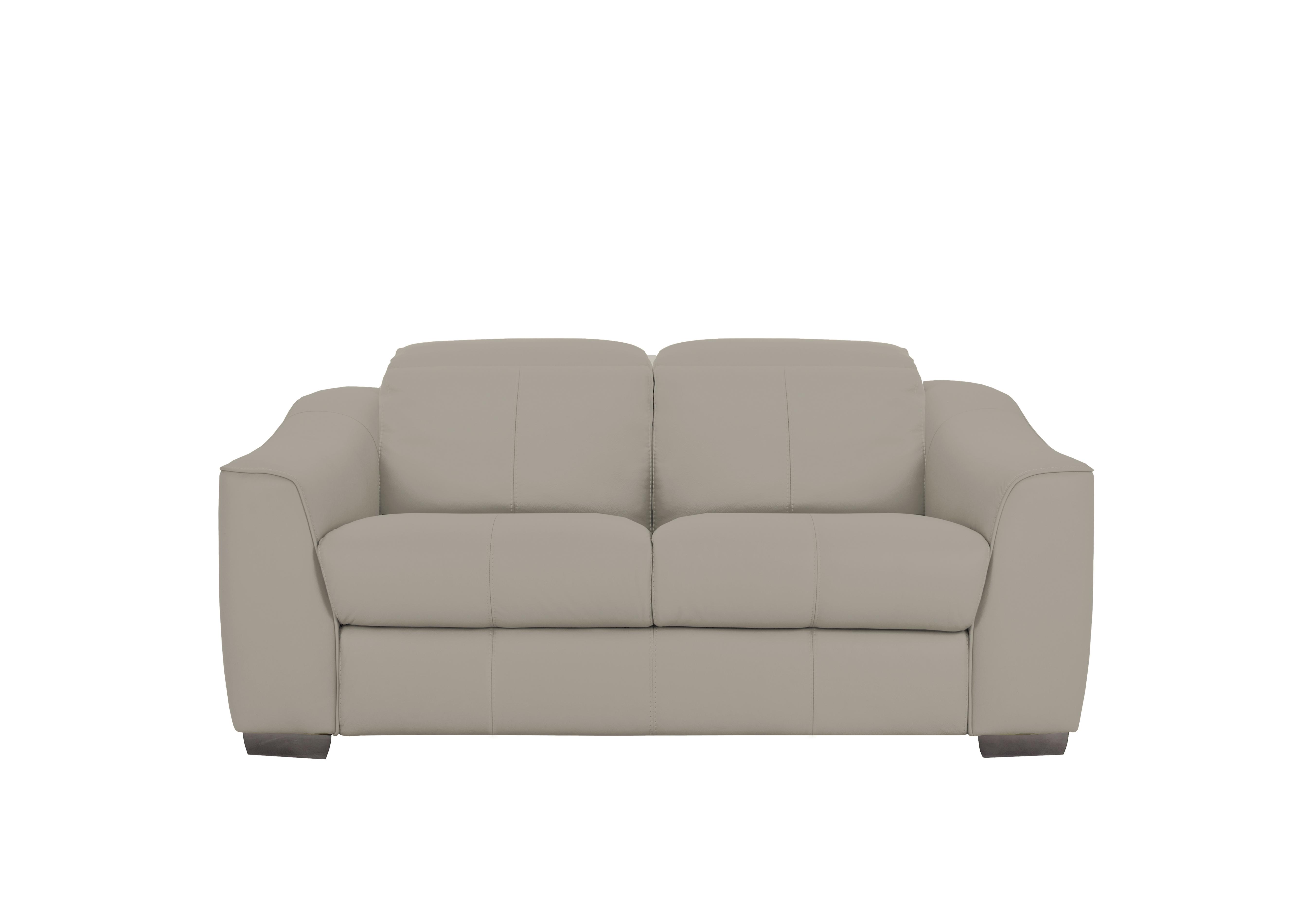 Xavier 2 Seater Leather Sofa in Bv-946b Silver Grey on Furniture Village