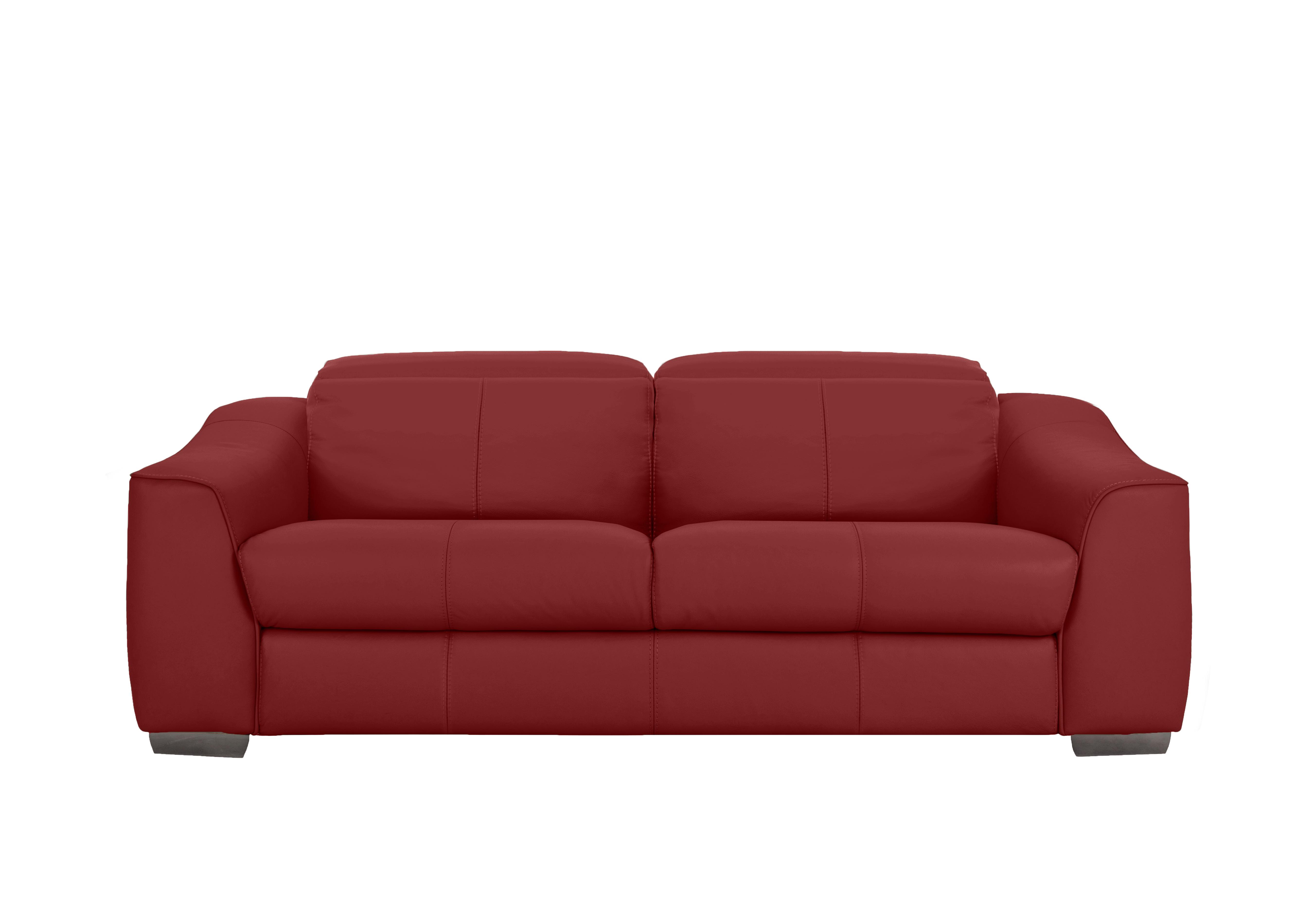 Xavier 3 Seater Leather Sofa in Bv-0008 Pure Red on Furniture Village