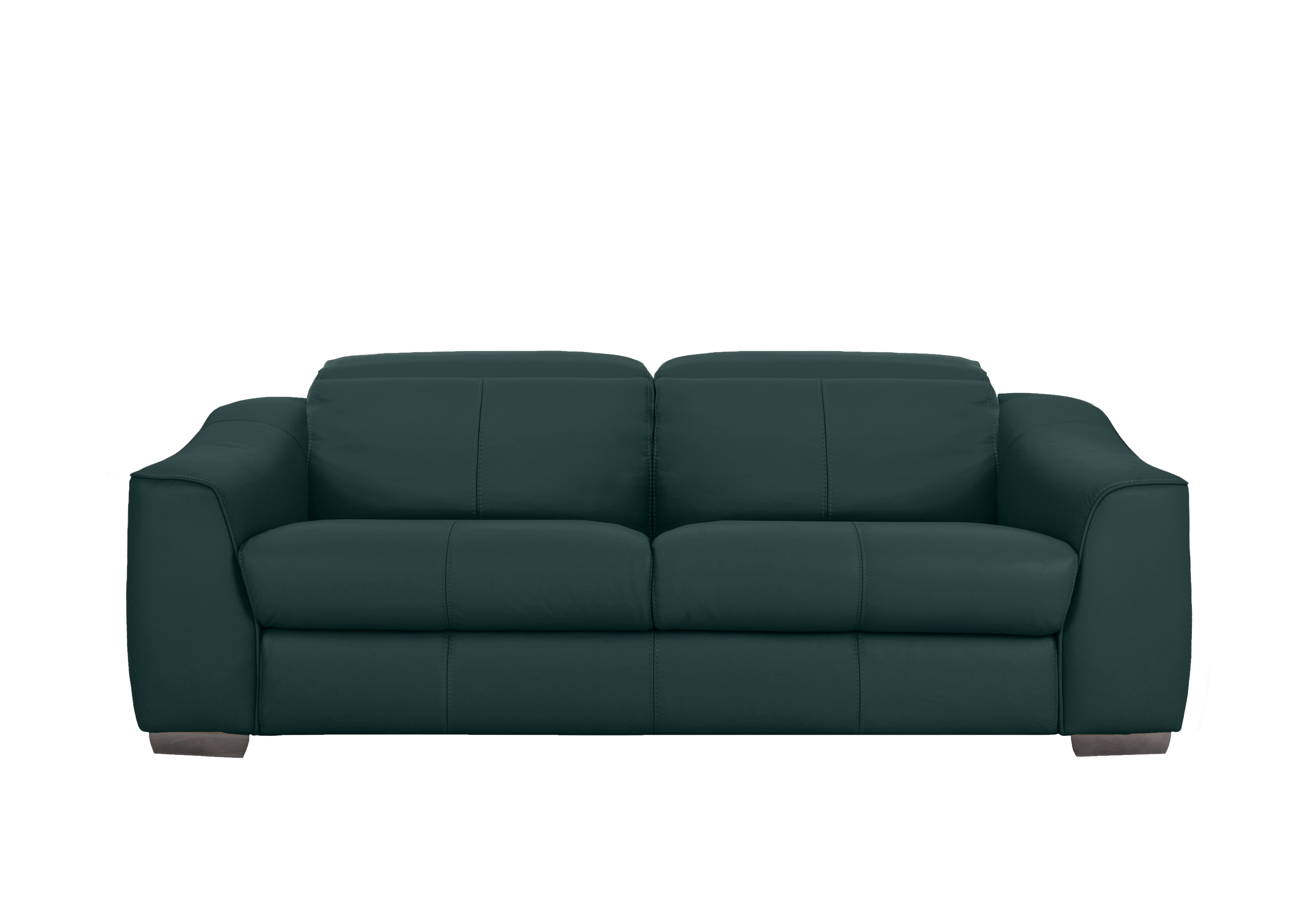 Xavier 3 Seater Leather Sofa in Bv-301e Lake Green on Furniture Village