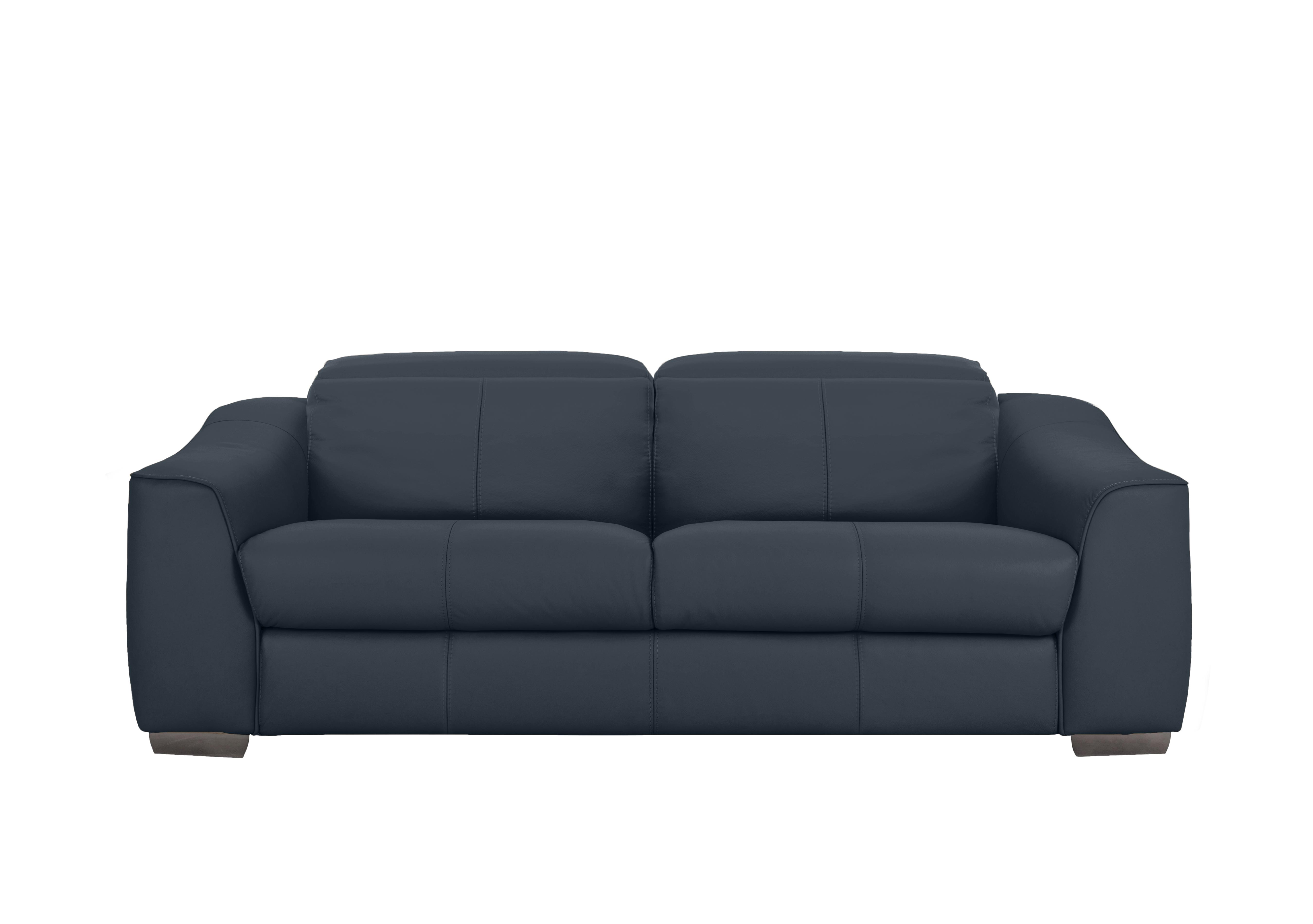 Xavier 3 Seater Leather Sofa in Bv-313e Ocean Blue on Furniture Village