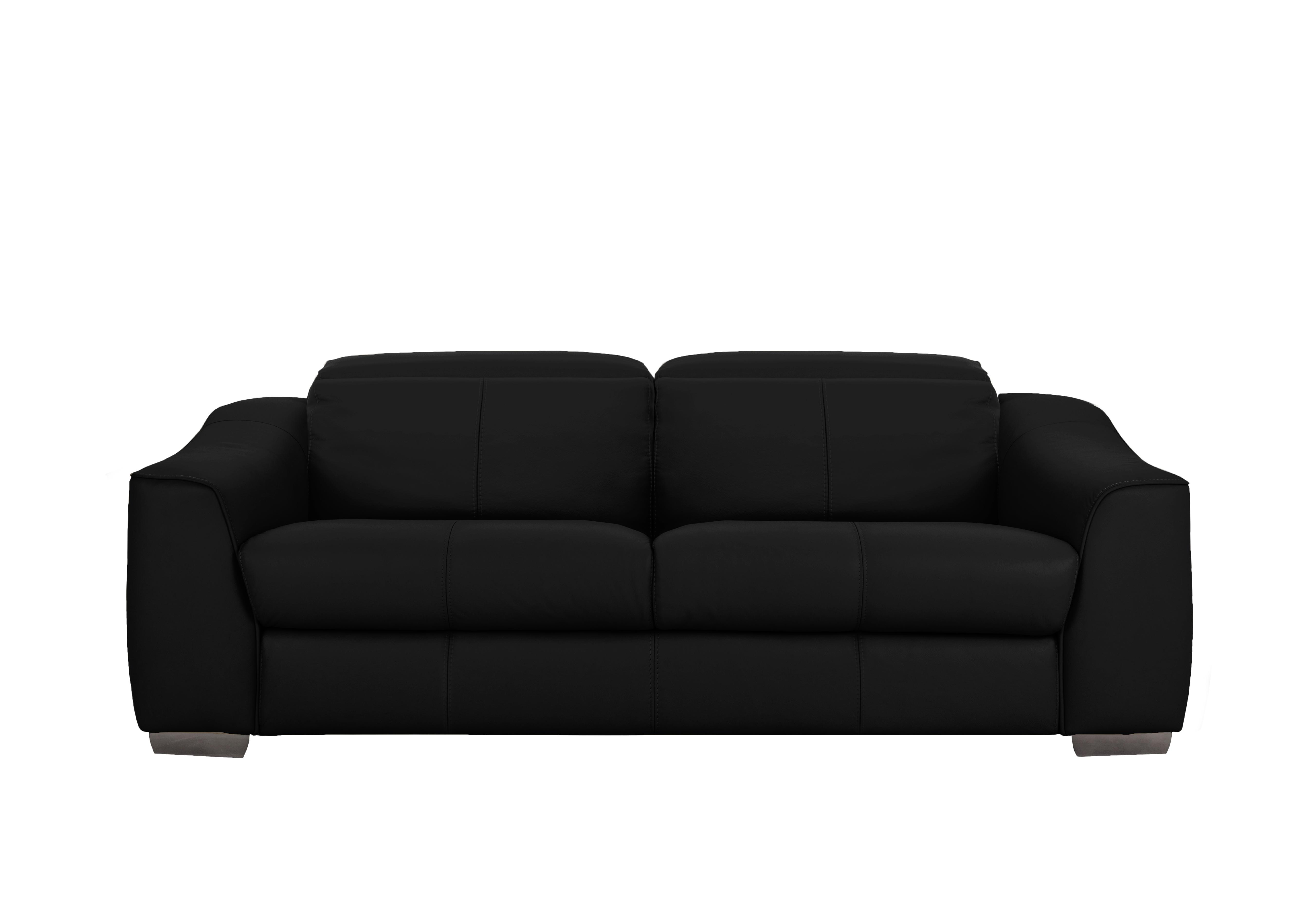 Xavier 3 Seater Leather Sofa in Bv-3500 Classic Black on Furniture Village