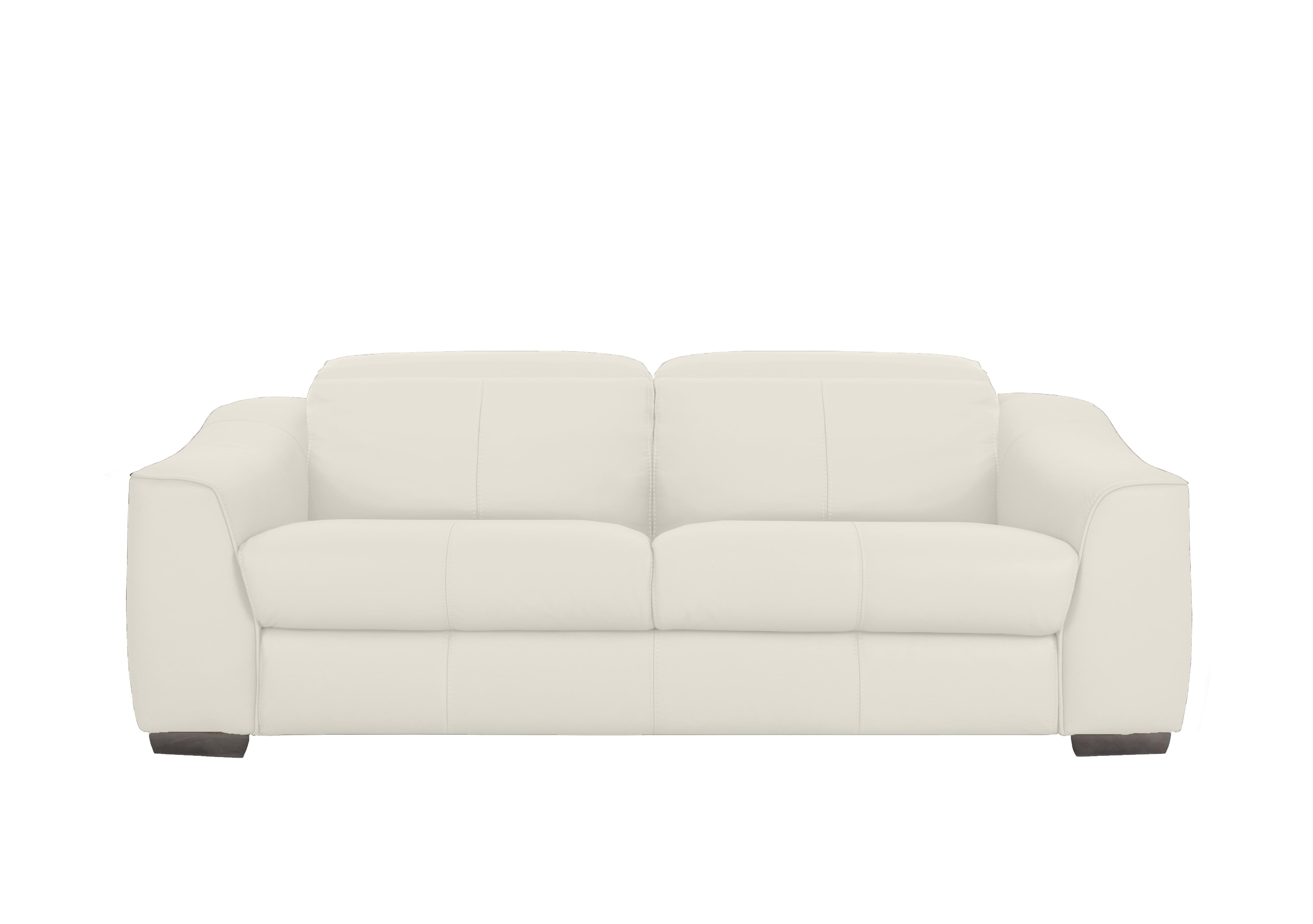 Xavier 3 Seater Leather Sofa in Bv-744d Star White on Furniture Village