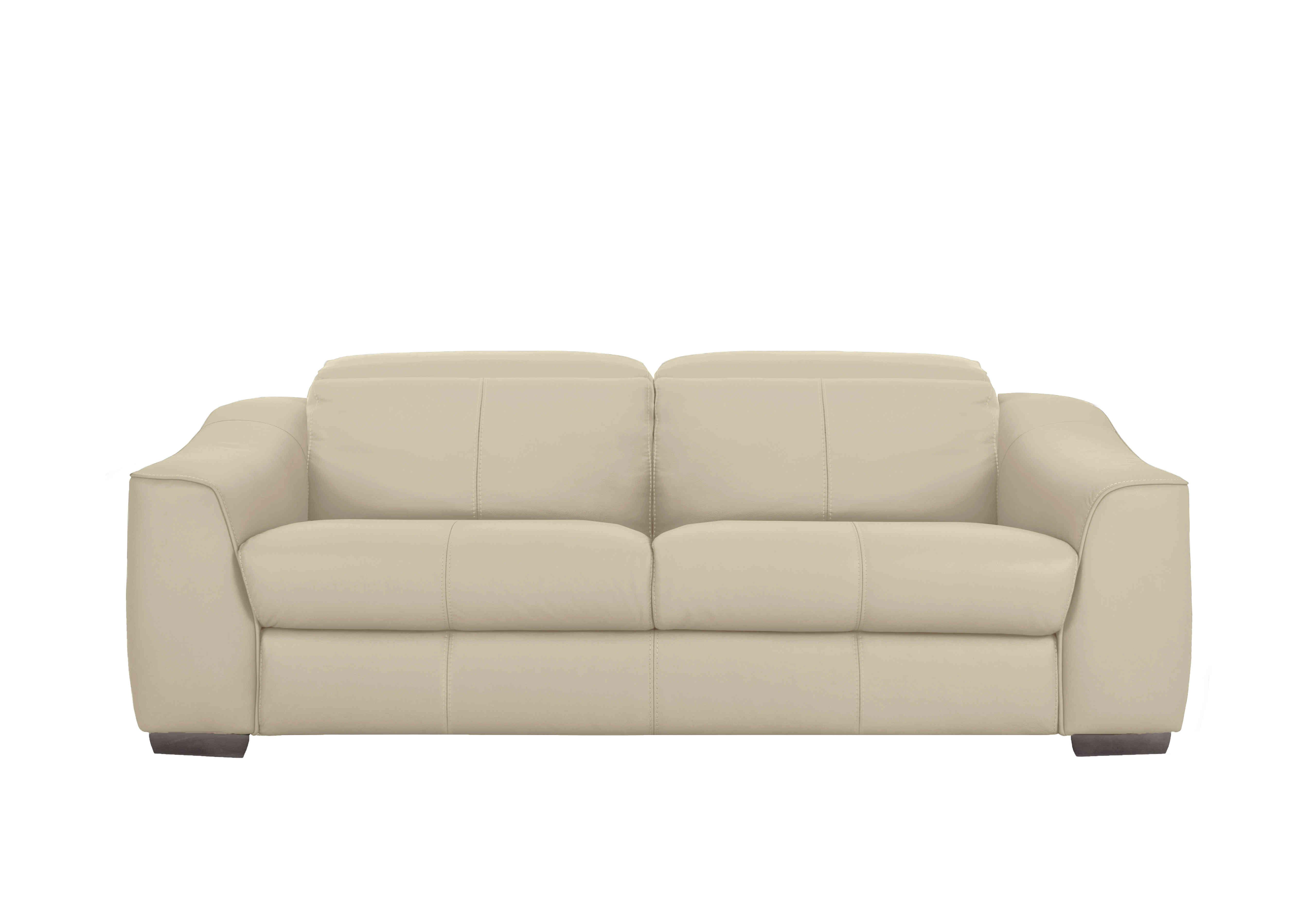 Xavier 3 Seater Leather Sofa in Bv-862c Bisque on Furniture Village