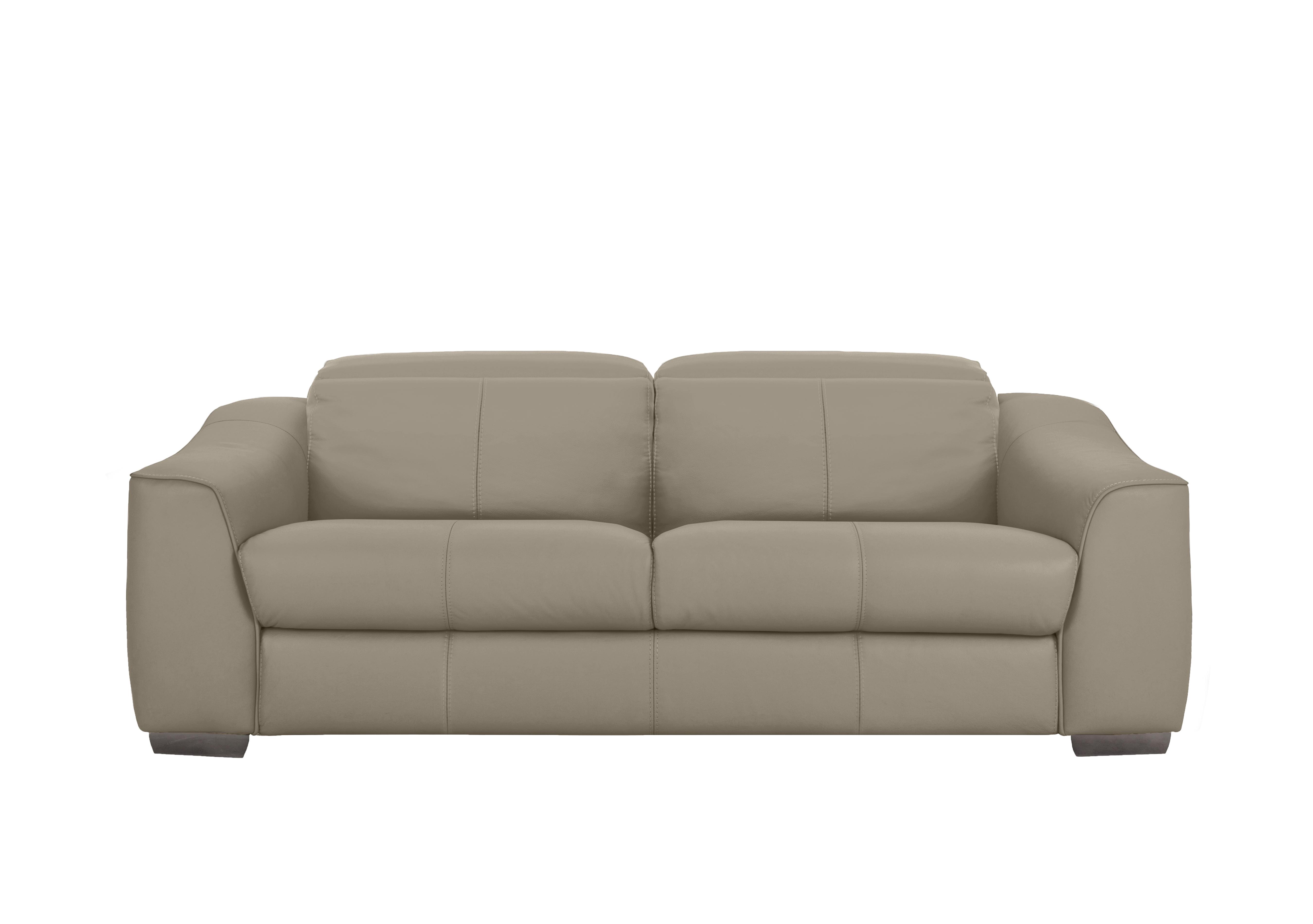 Xavier 3 Seater Leather Sofa in Hw-039c Pebble on Furniture Village