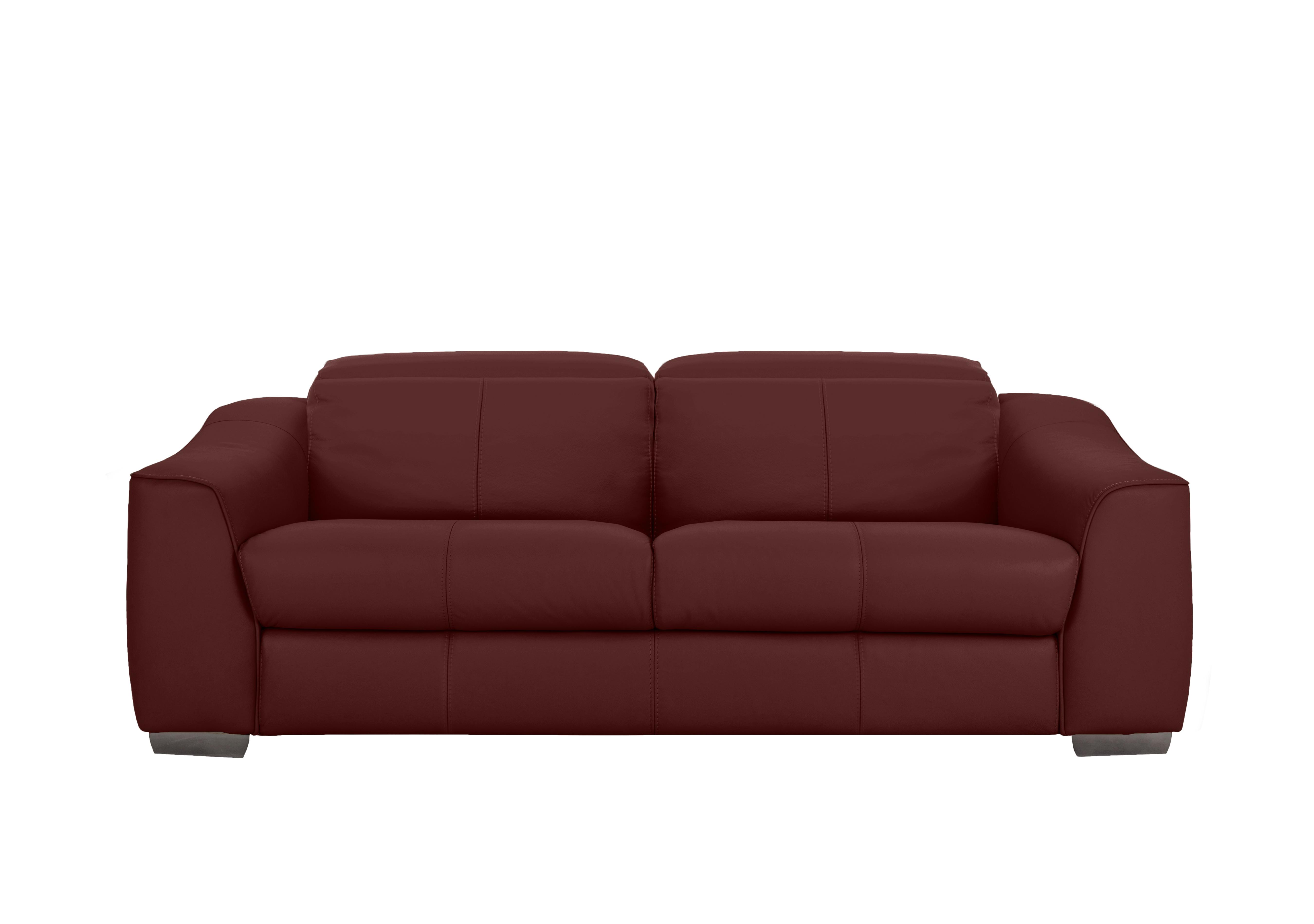 Xavier 3 Seater Leather Sofa in Nc-035c Deep Red on Furniture Village