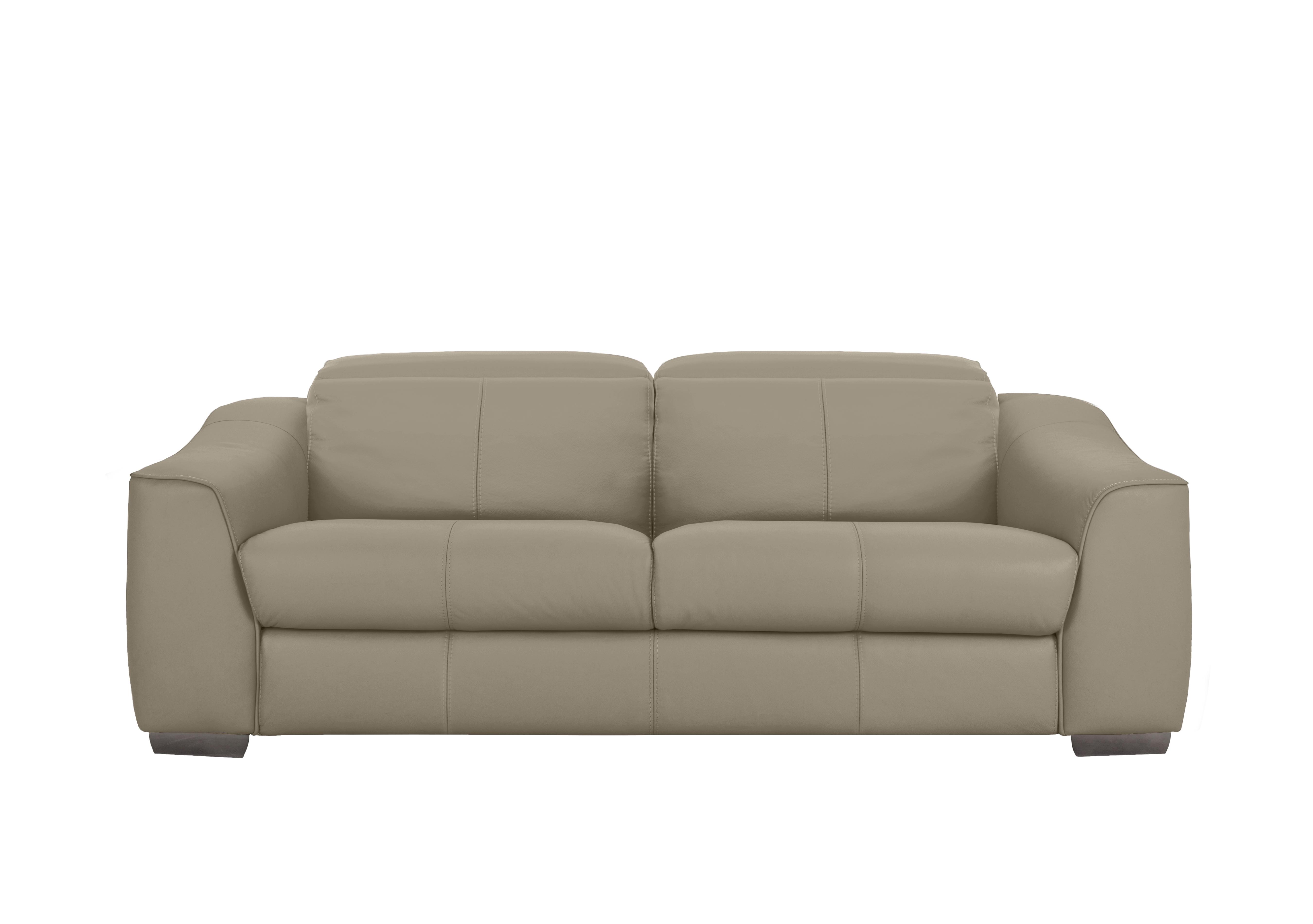 Xavier 3 Seater Leather Sofa in Nc-039c Pebble on Furniture Village
