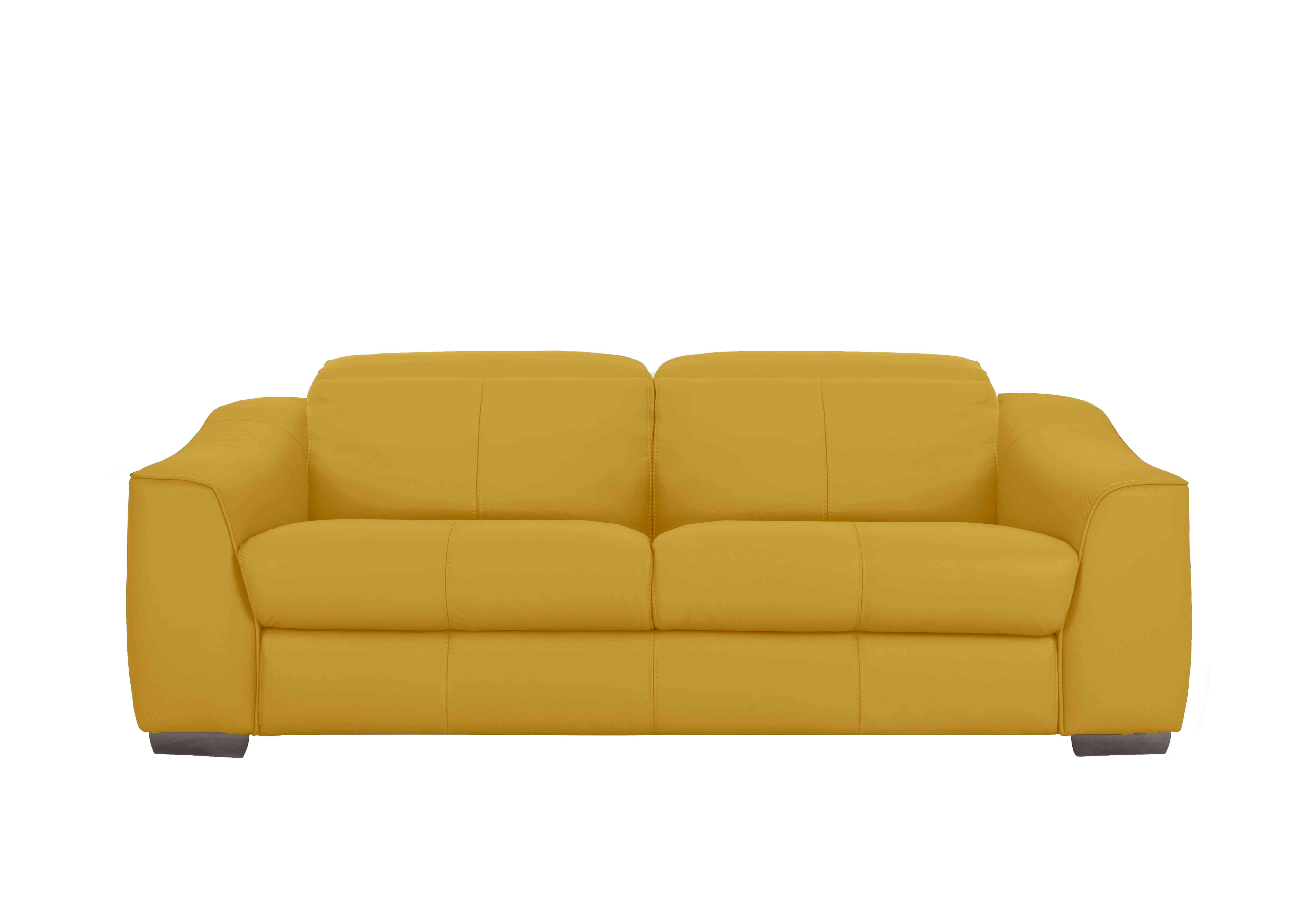 Xavier 3 Seater Leather Sofa in Nc-303e Sunflower on Furniture Village