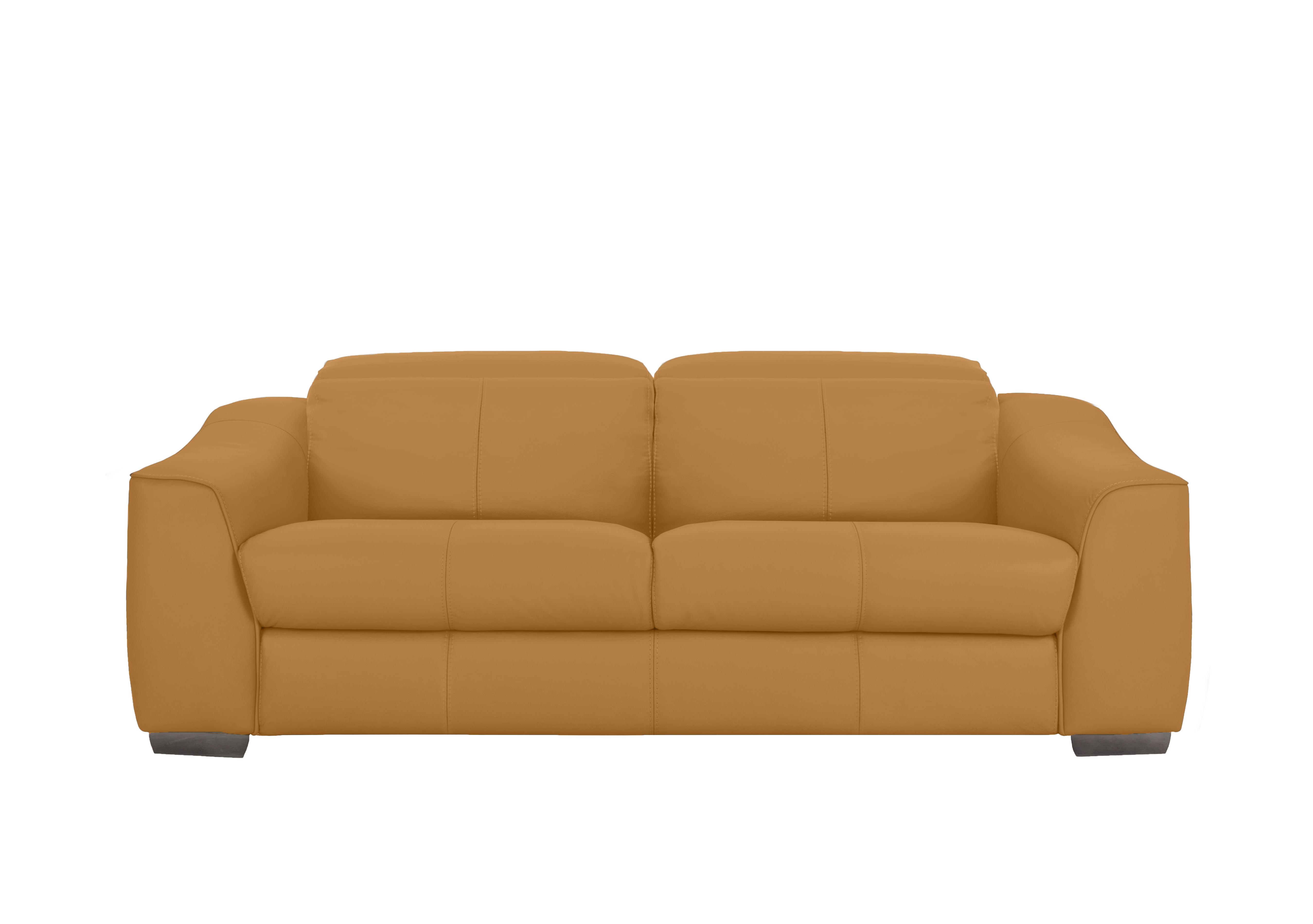 Xavier 3 Seater Leather Sofa in Nc-335e Honey Yellow on Furniture Village