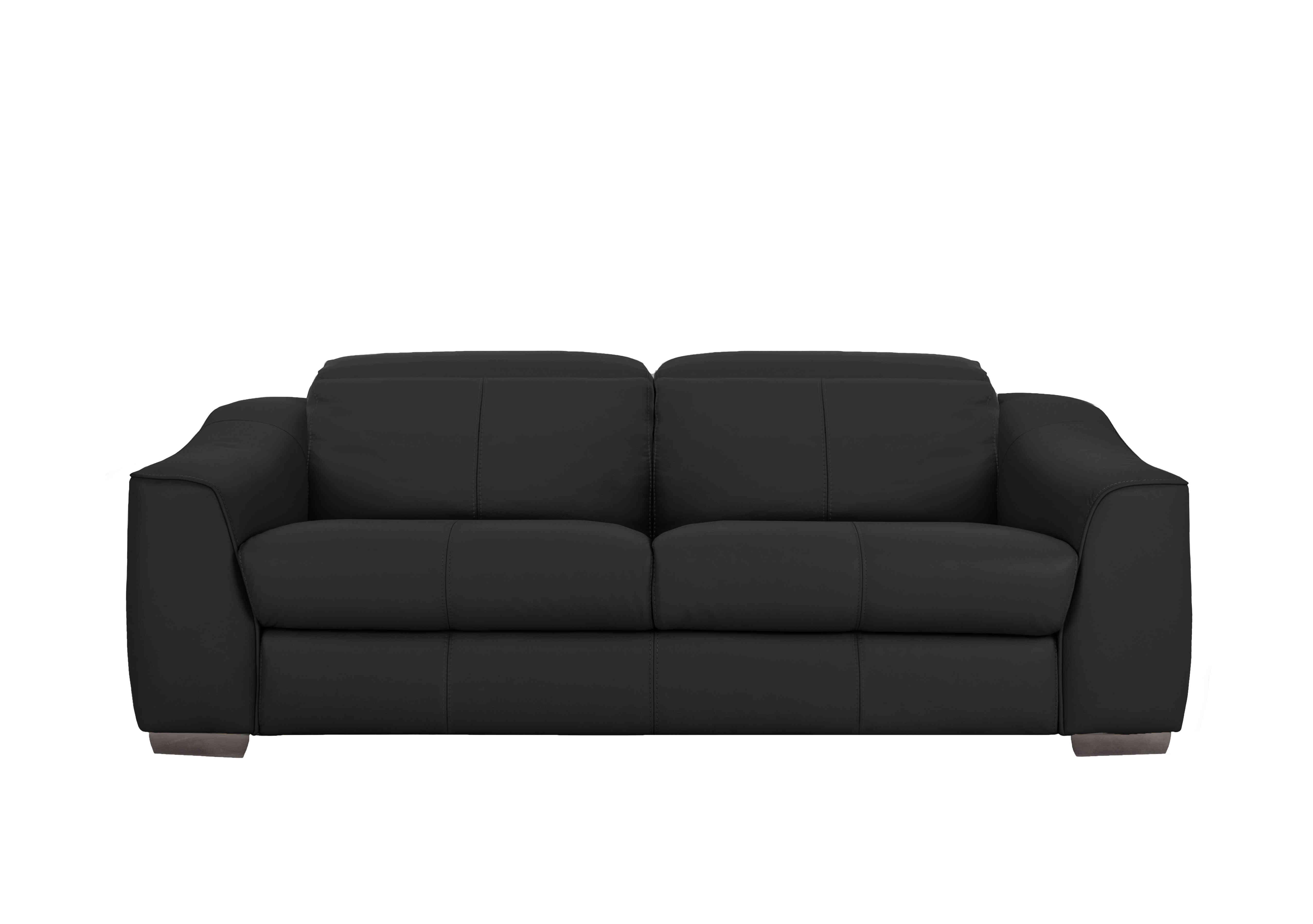 Xavier 3 Seater Leather Sofa in Nw-520e Black on Furniture Village