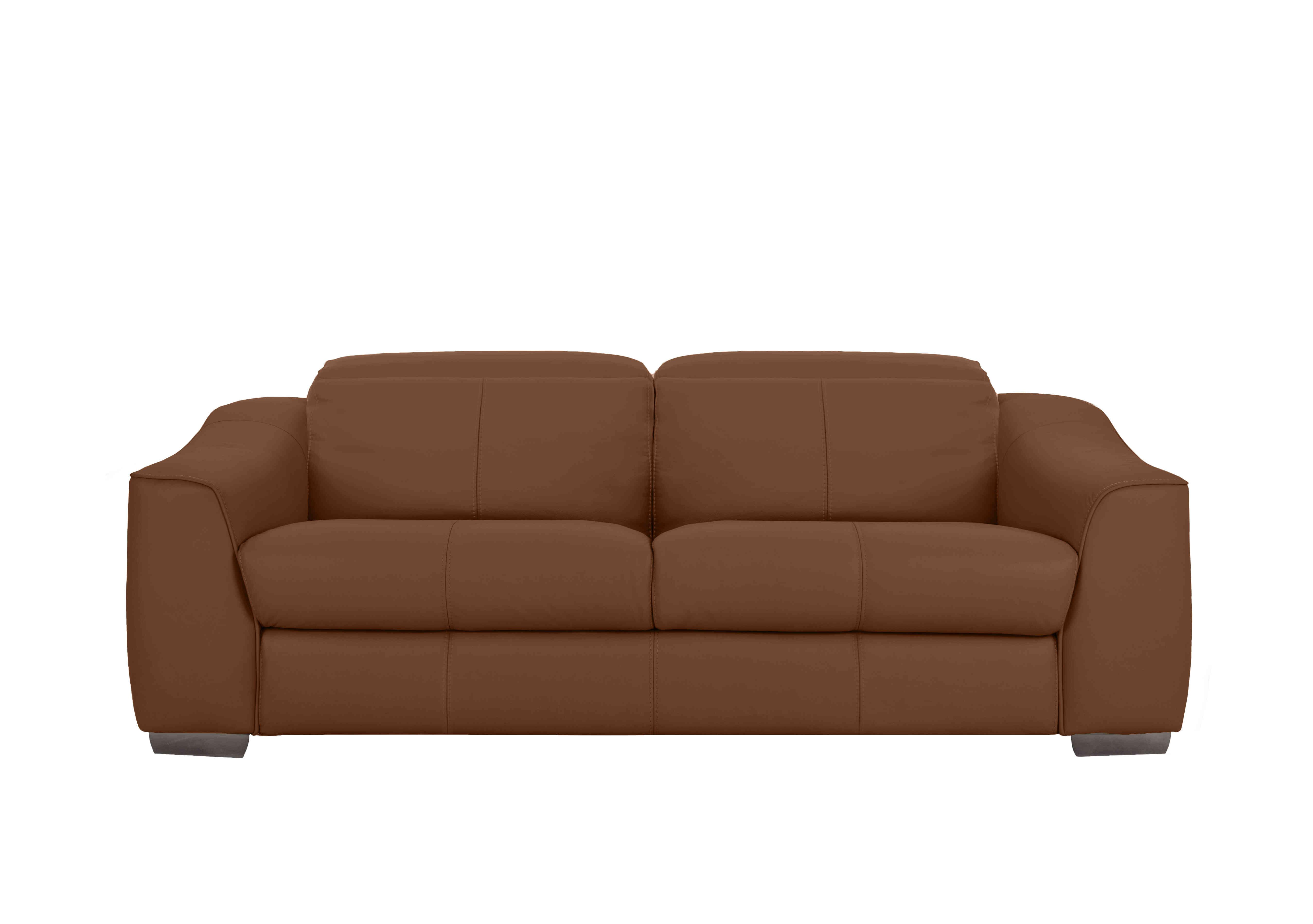 Xavier 3 Seater Leather Sofa in Nw-605d Warm Brown on Furniture Village