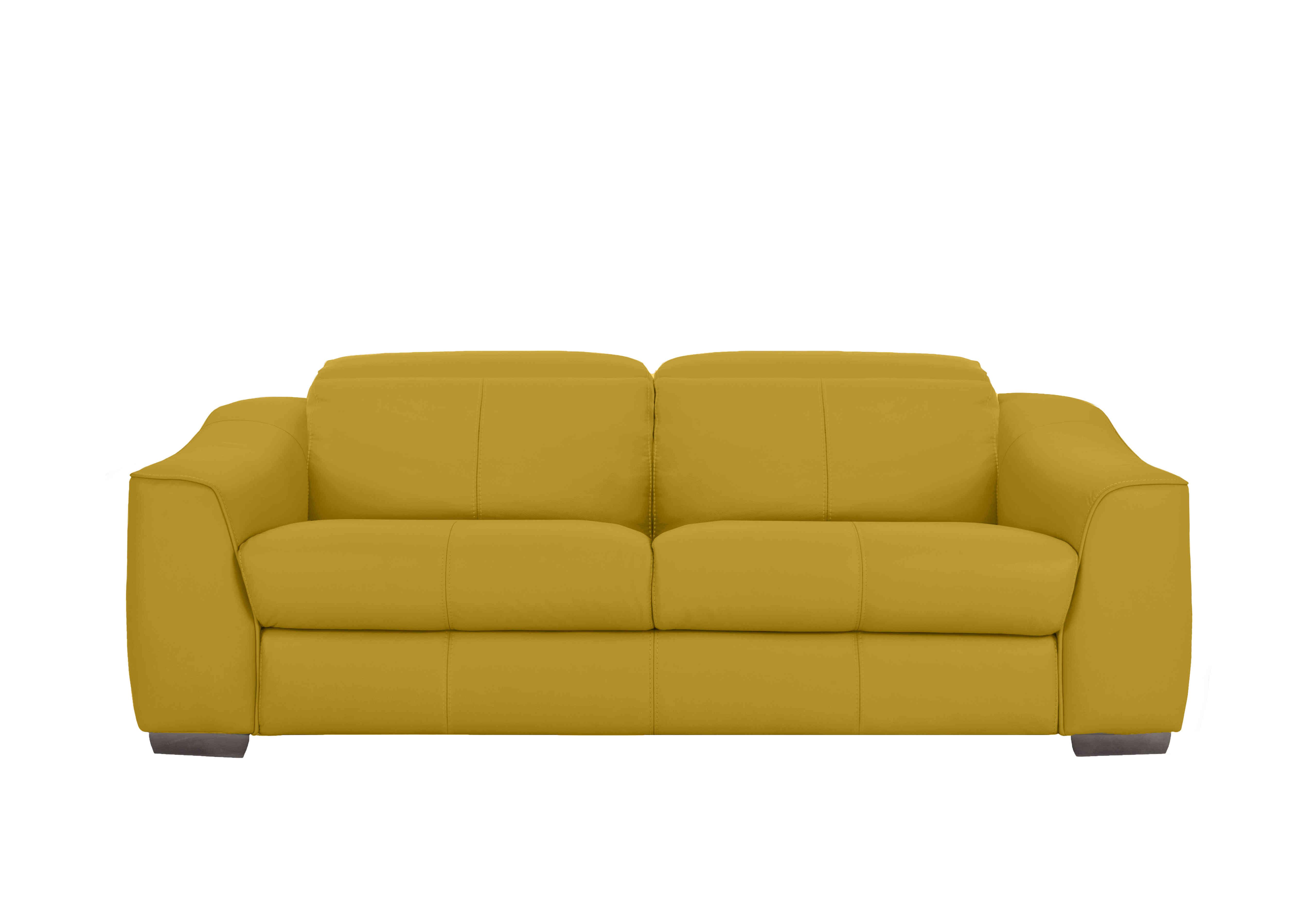Xavier 3 Seater Leather Sofa in Nw-663e Yellow on Furniture Village