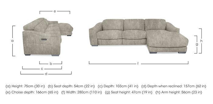 Xavier Fabric Double Power Recliner Chaise End Sofa with Power Headrests in  on Furniture Village