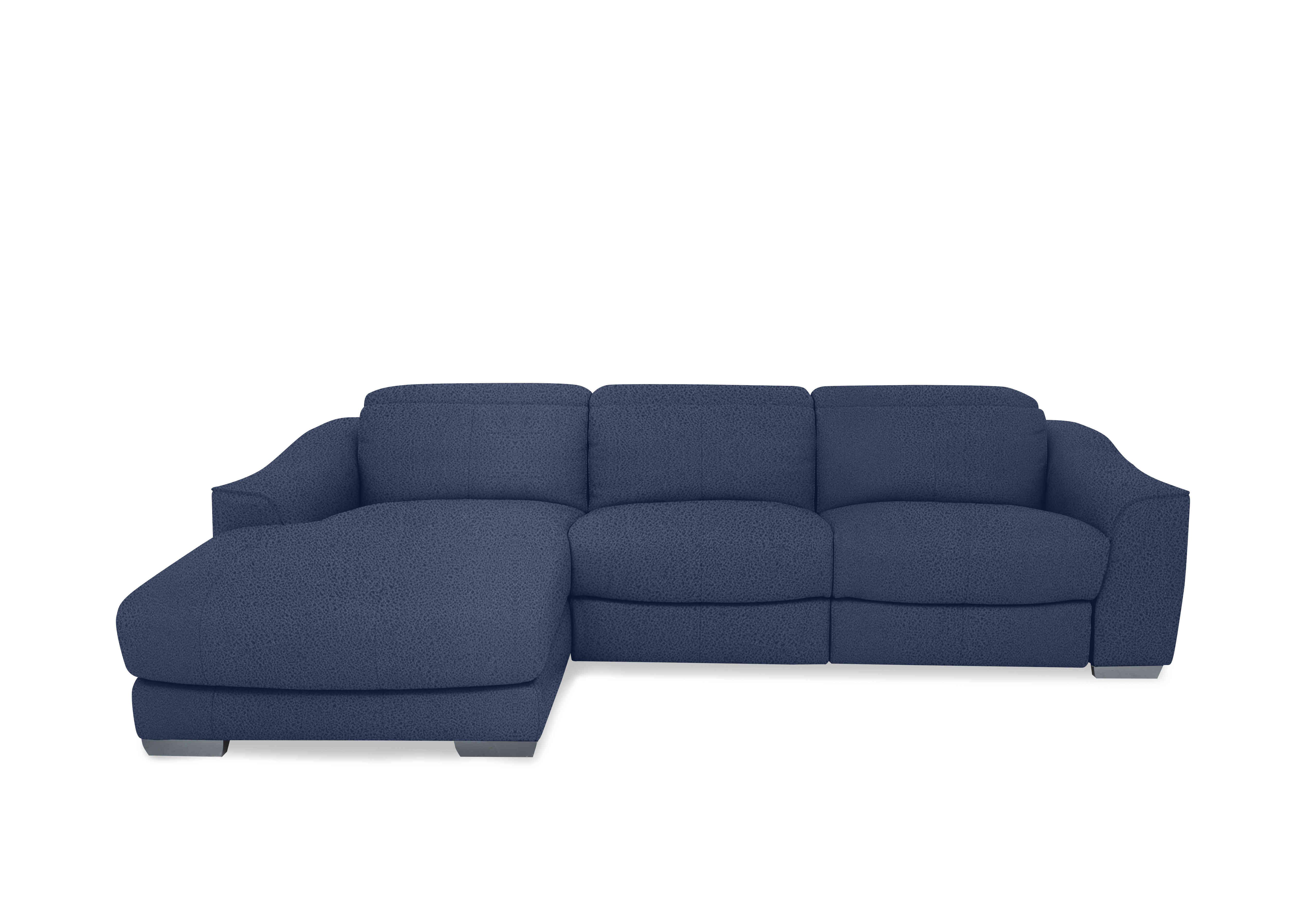 Xavier Fabric Double Power Recliner Chaise End Sofa with Power Headrests in Bfa-Blj-R10 Blue on Furniture Village