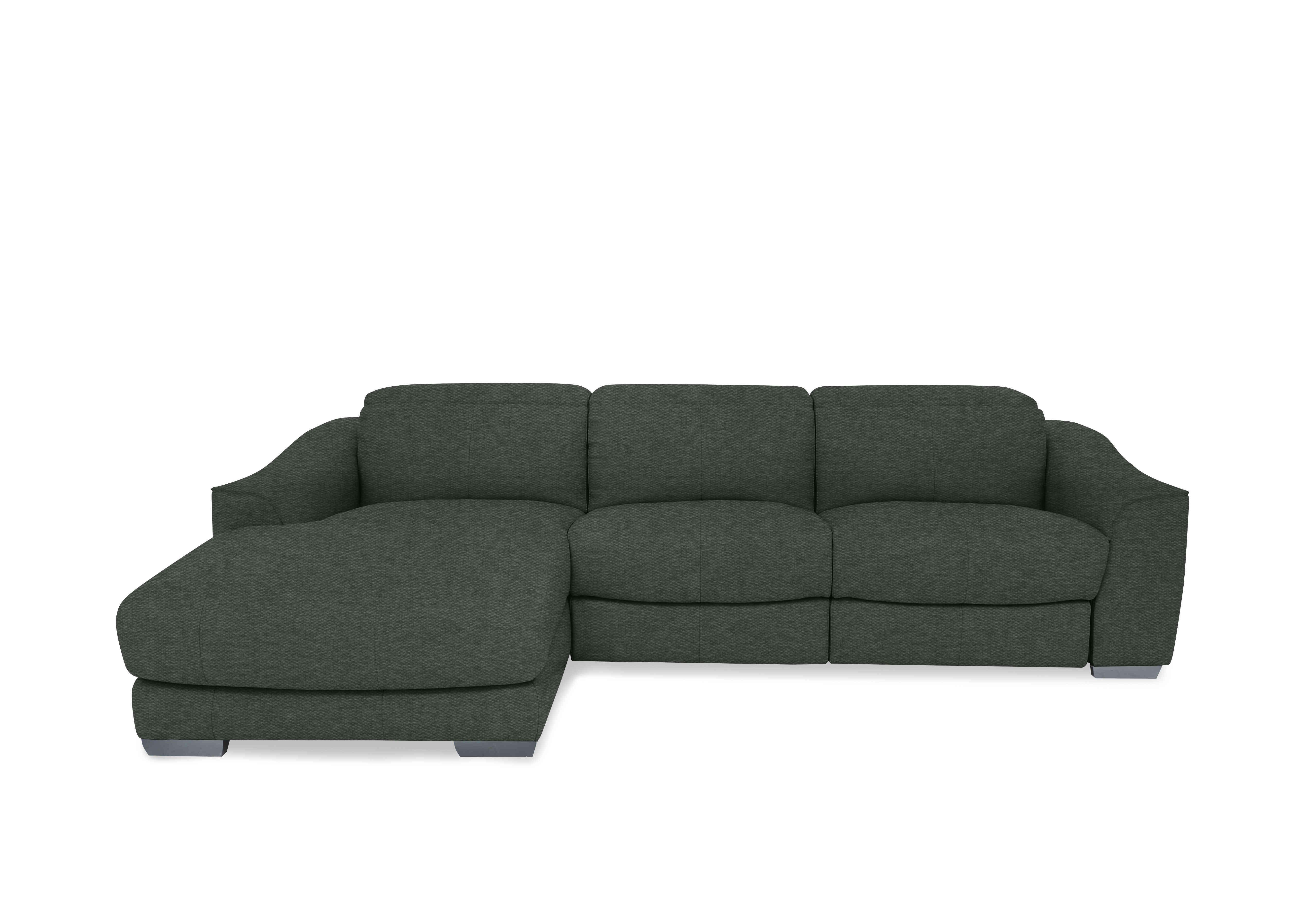 Xavier Fabric Double Power Recliner Chaise End Sofa with Power Headrests in Fab-Ska-R48 Moss Green on Furniture Village