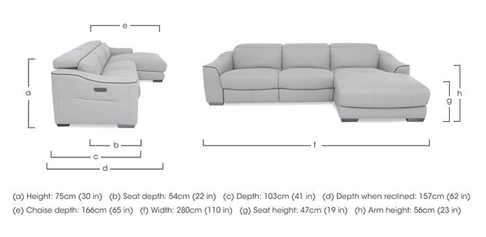 Xavier Leather Double Power Recliner Chaise End Sofa with Power Headrests in  on Furniture Village