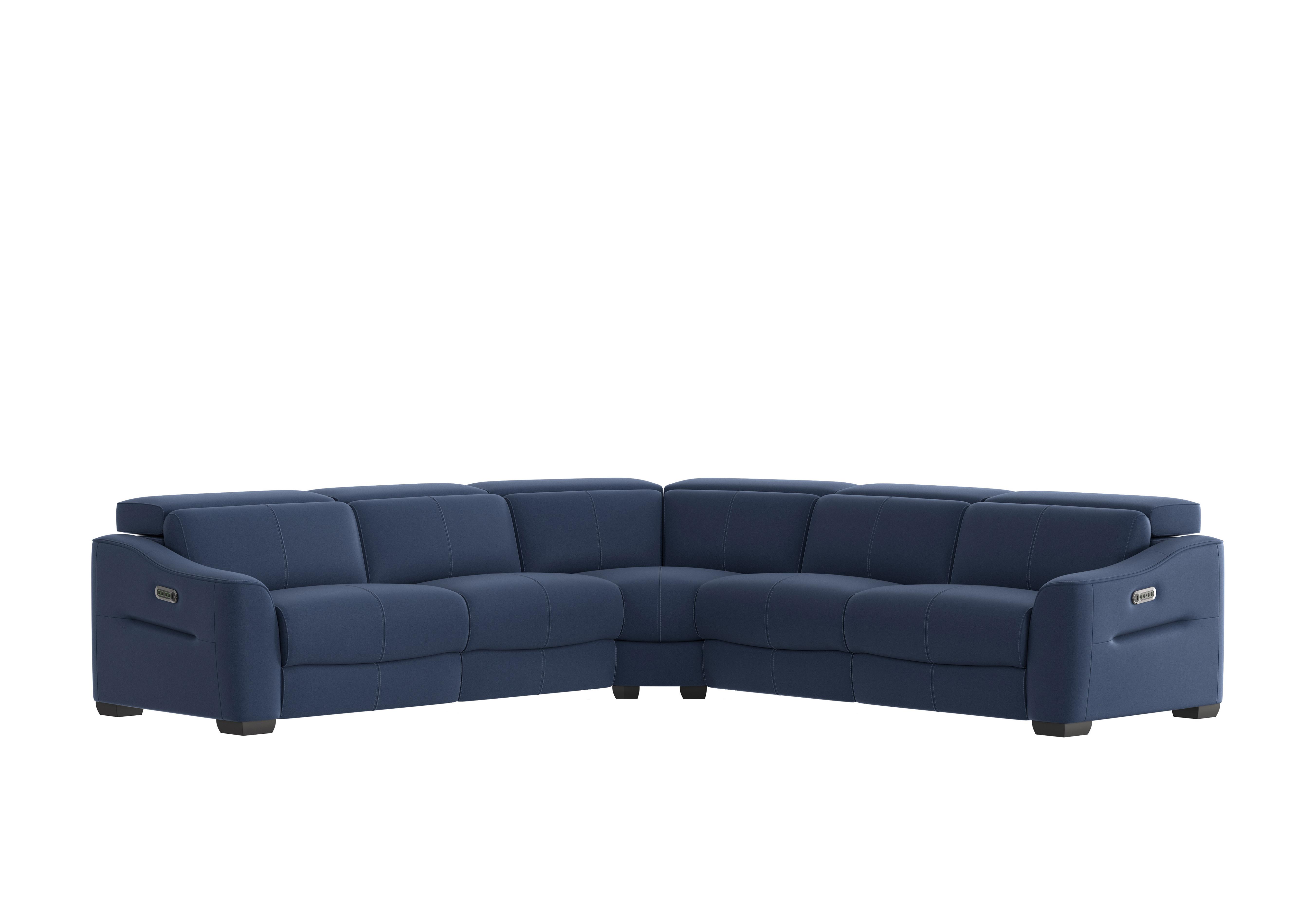 Xavier Fabric Large Corner Sofa in Bfa-Blj-R10 Blue on Furniture Village