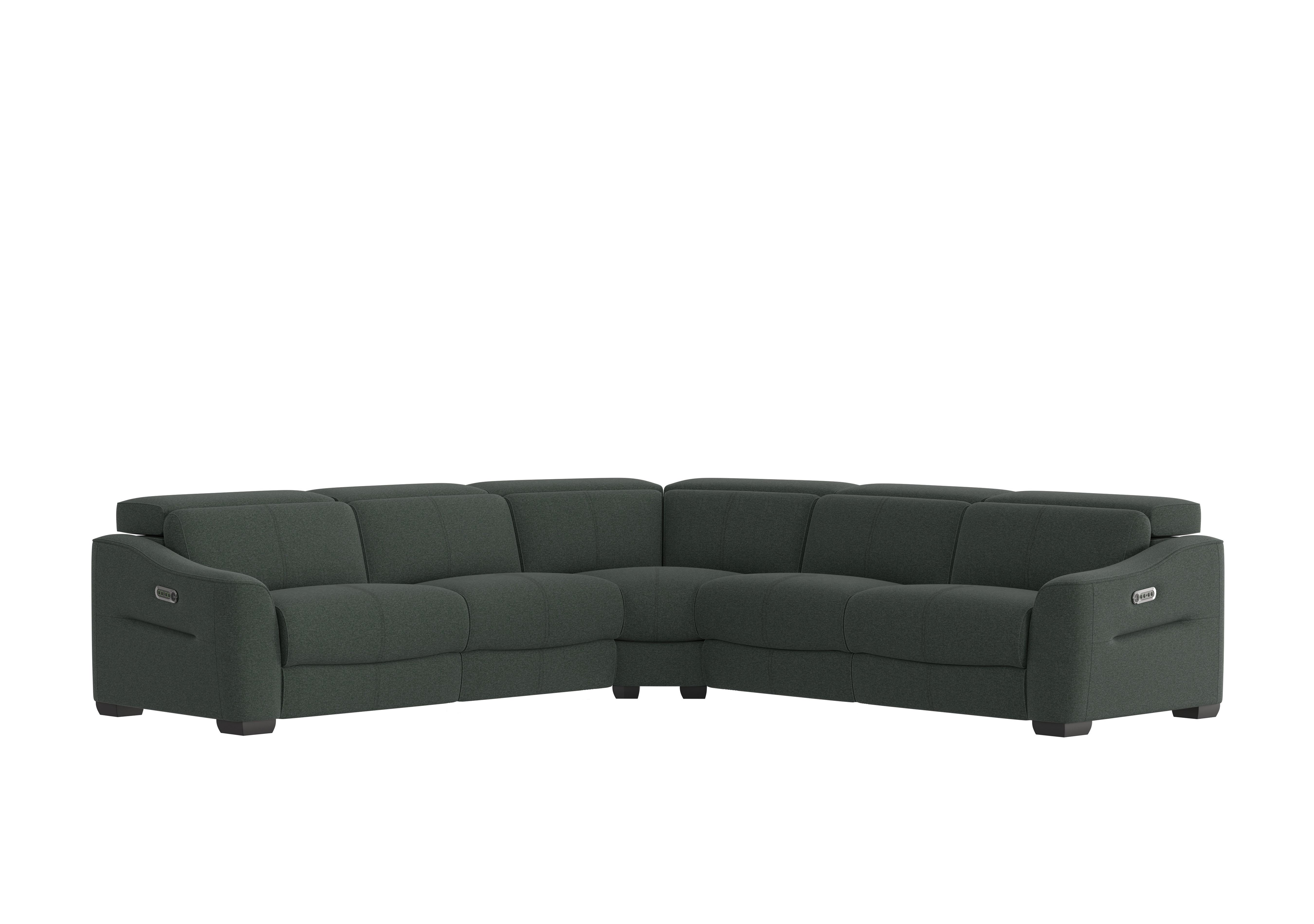 Xavier Fabric Large Corner Sofa in Fab-Ska-R48 Moss Green on Furniture Village