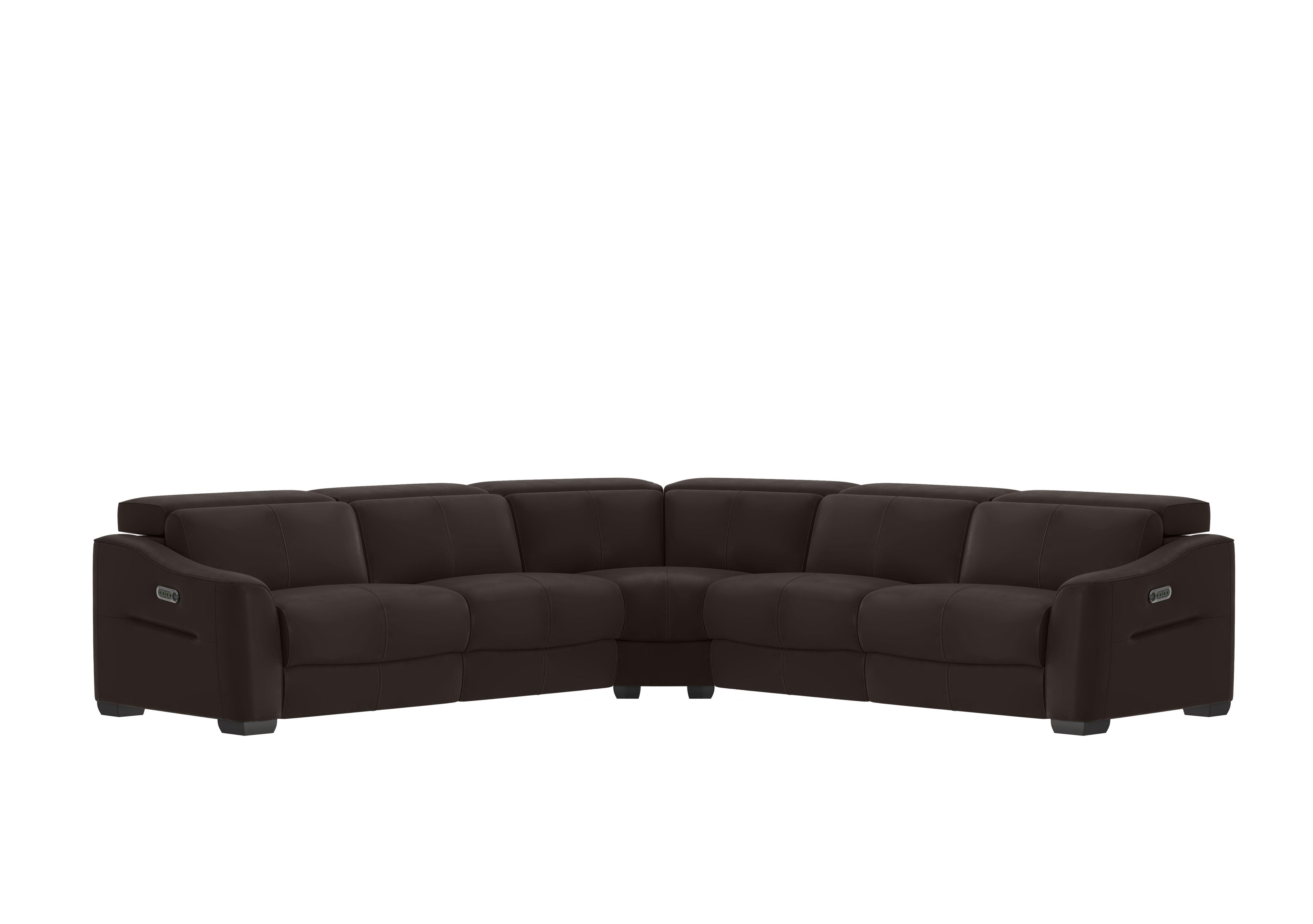 Xavier Leather Large Corner Sofa in Bv-1748 Dark Chocolate on Furniture Village