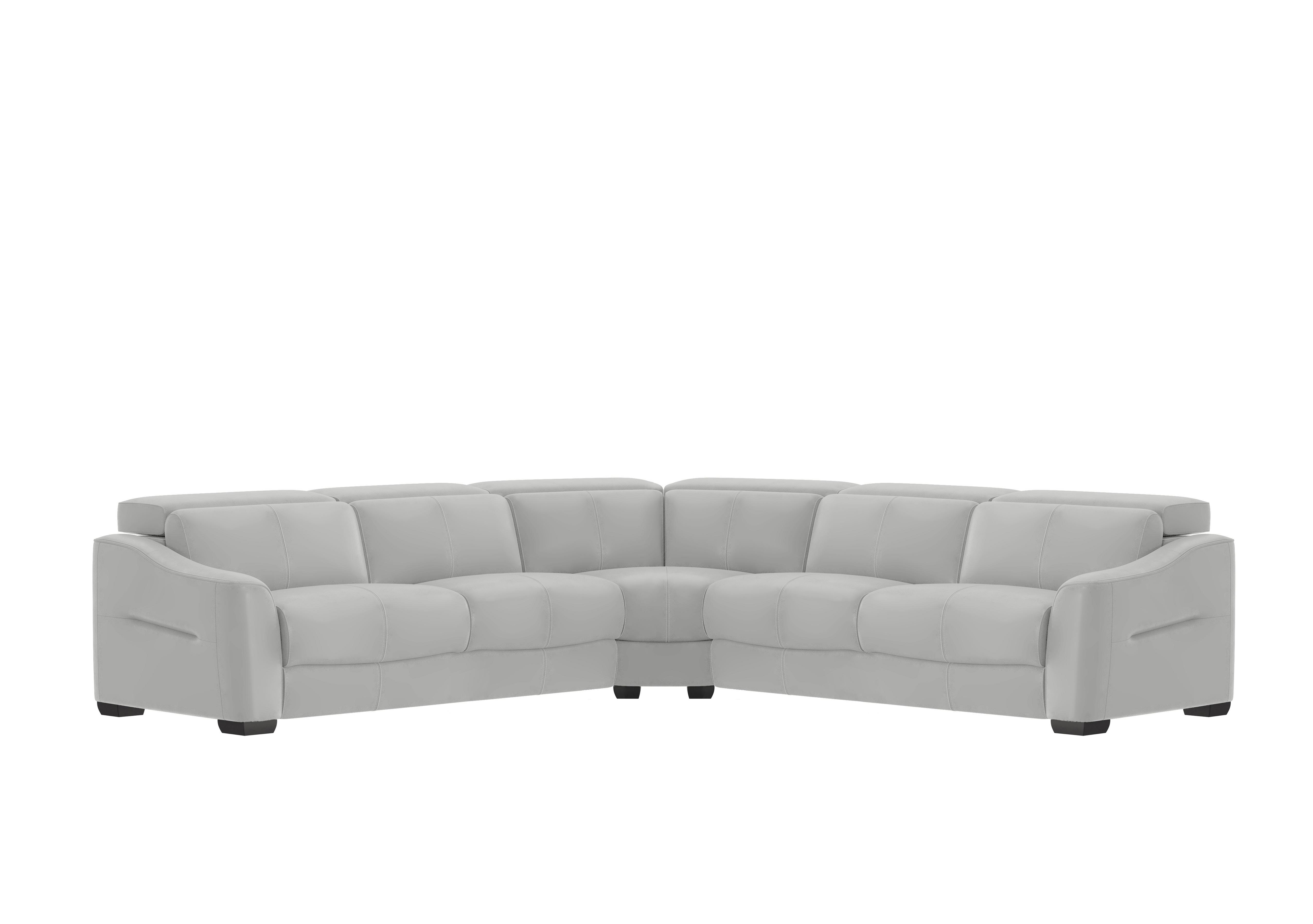 Xavier Leather Large Corner Sofa in Hw-251e Grey on Furniture Village