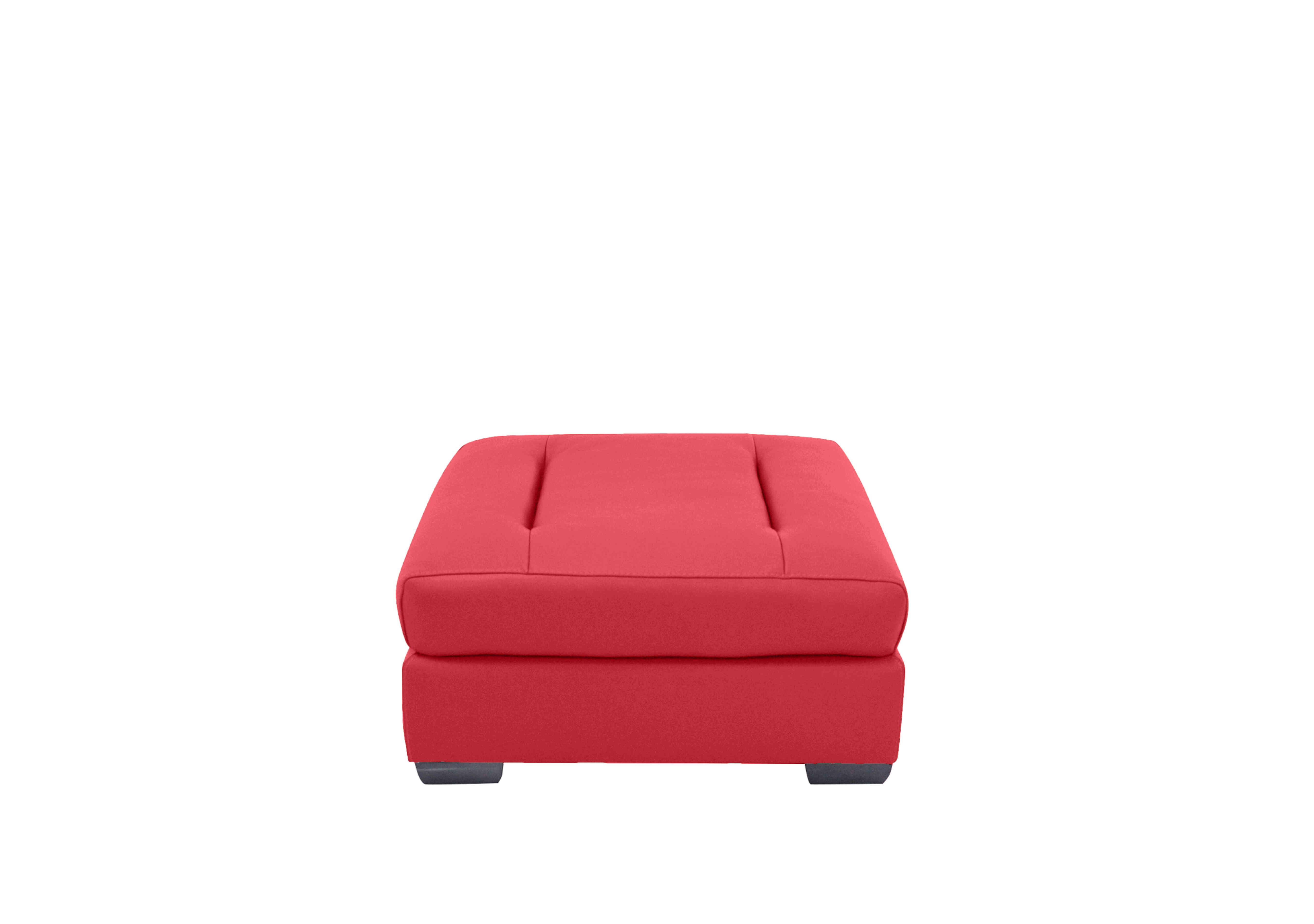 Xavier Leather Stool in Bv-0008 Pure Red on Furniture Village