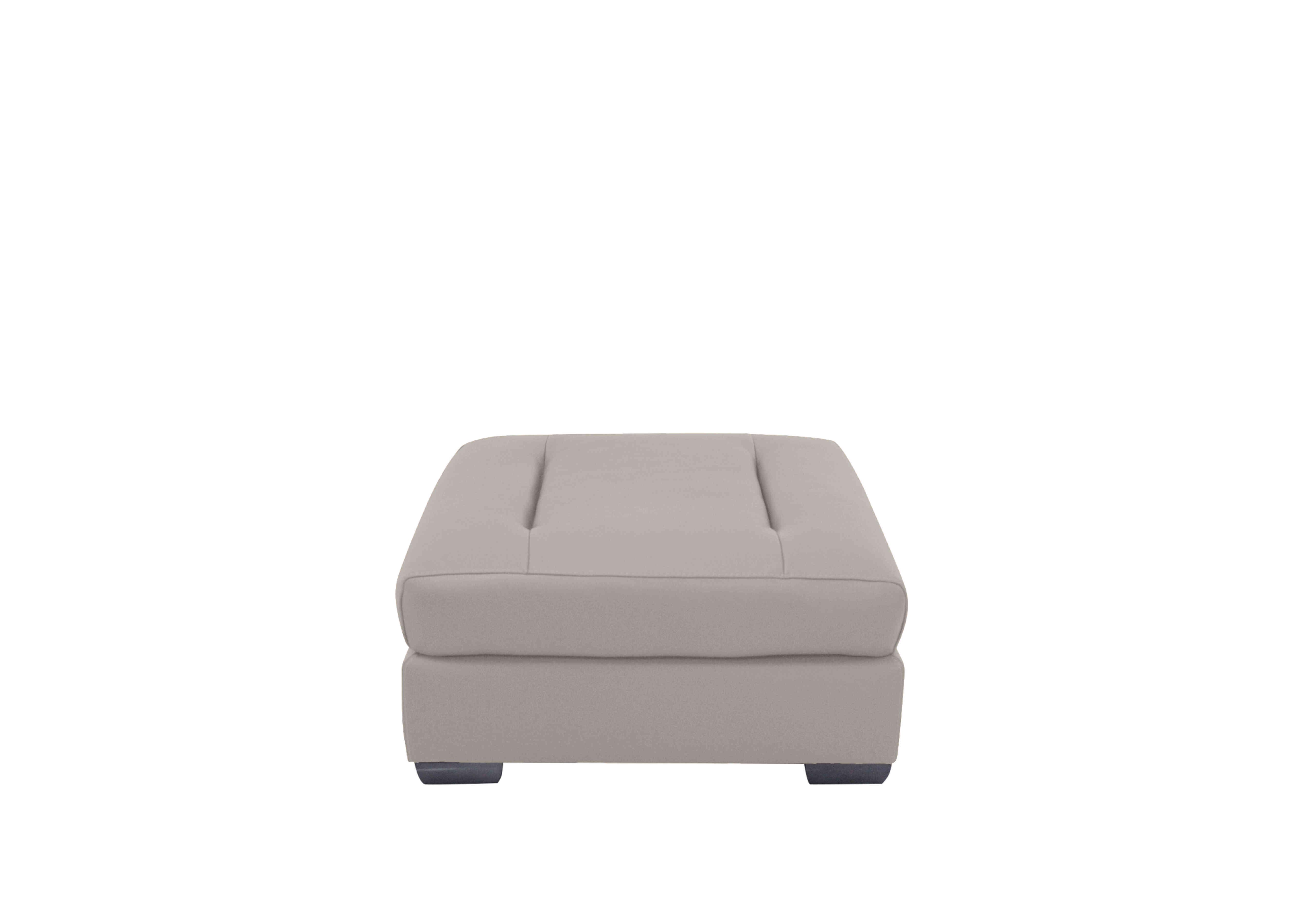 Xavier Leather Stool in Bv-946b Silver Grey on Furniture Village