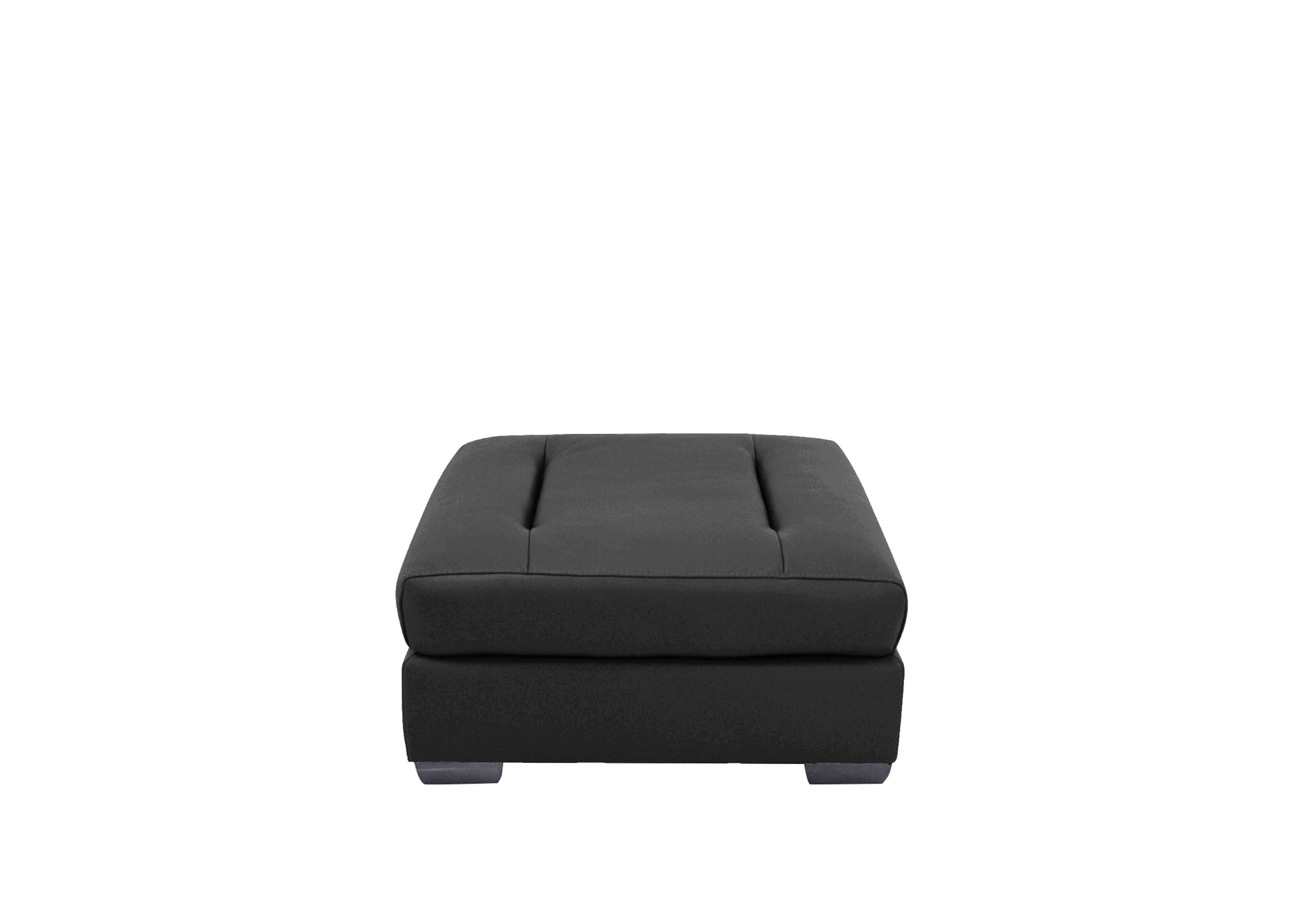 Xavier Leather Stool in Nc-023c Black on Furniture Village