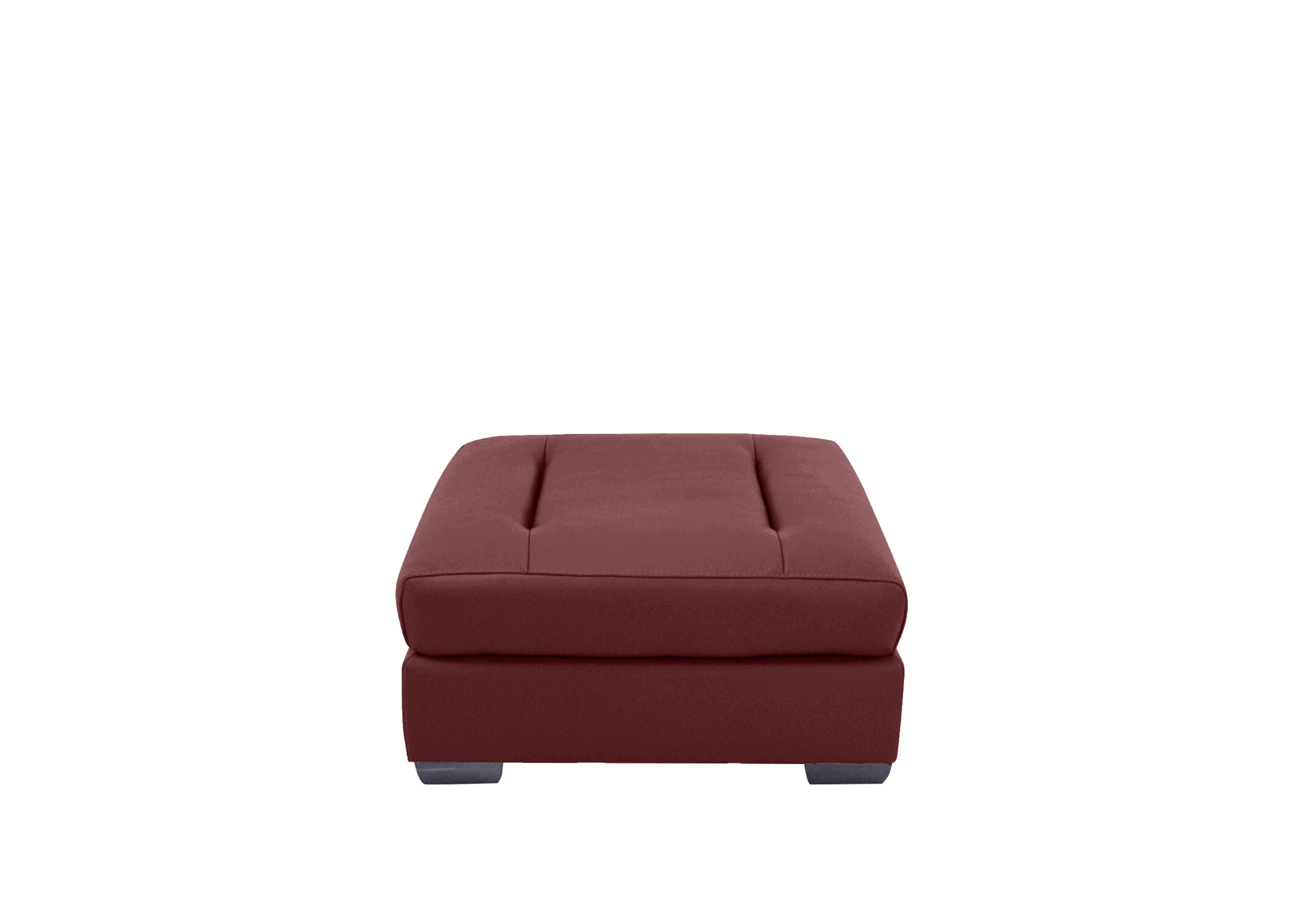 Xavier Leather Stool in Nc-035c Deep Red on Furniture Village