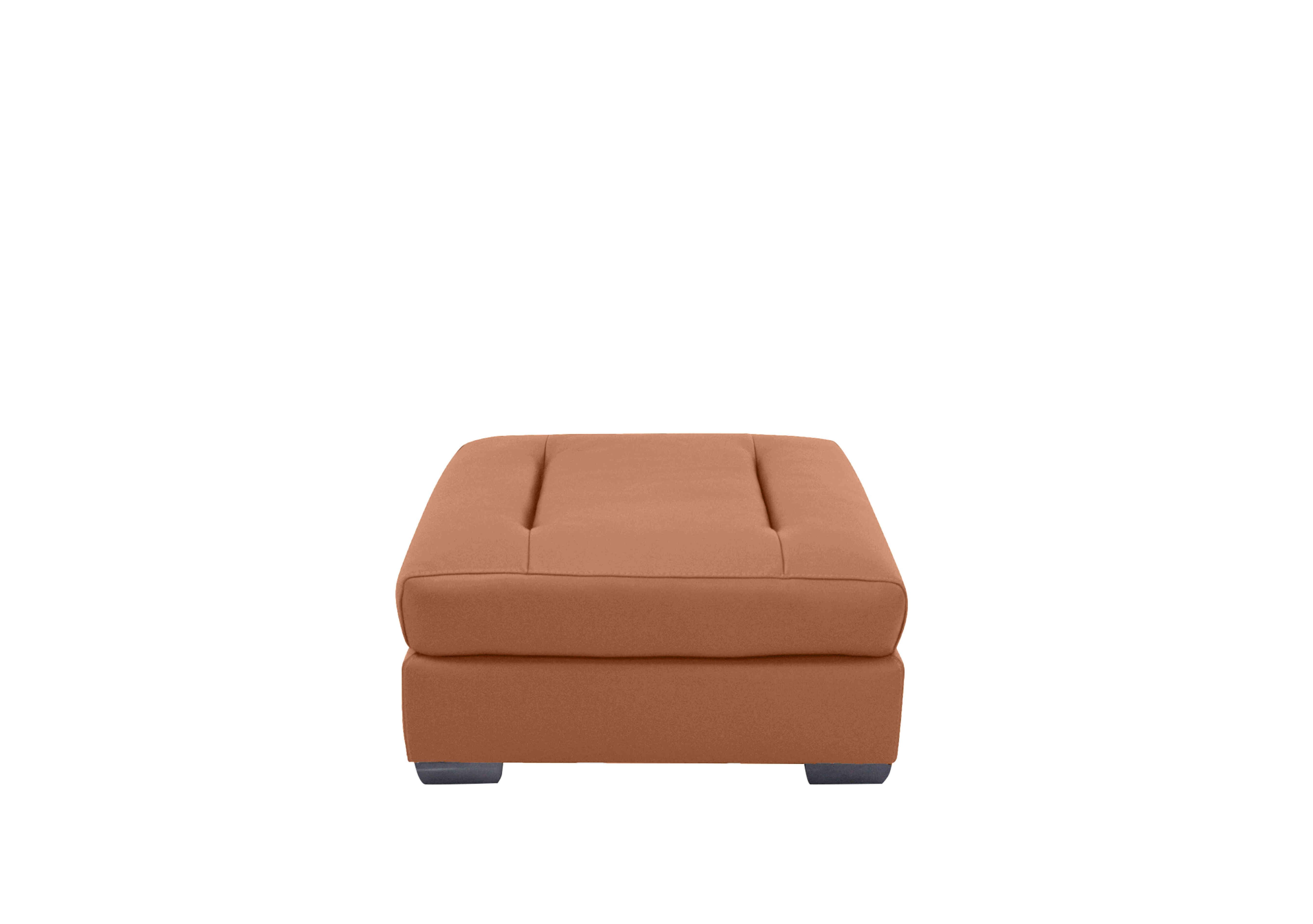 Xavier Leather Stool in Nc-334e Pecan Brown on Furniture Village