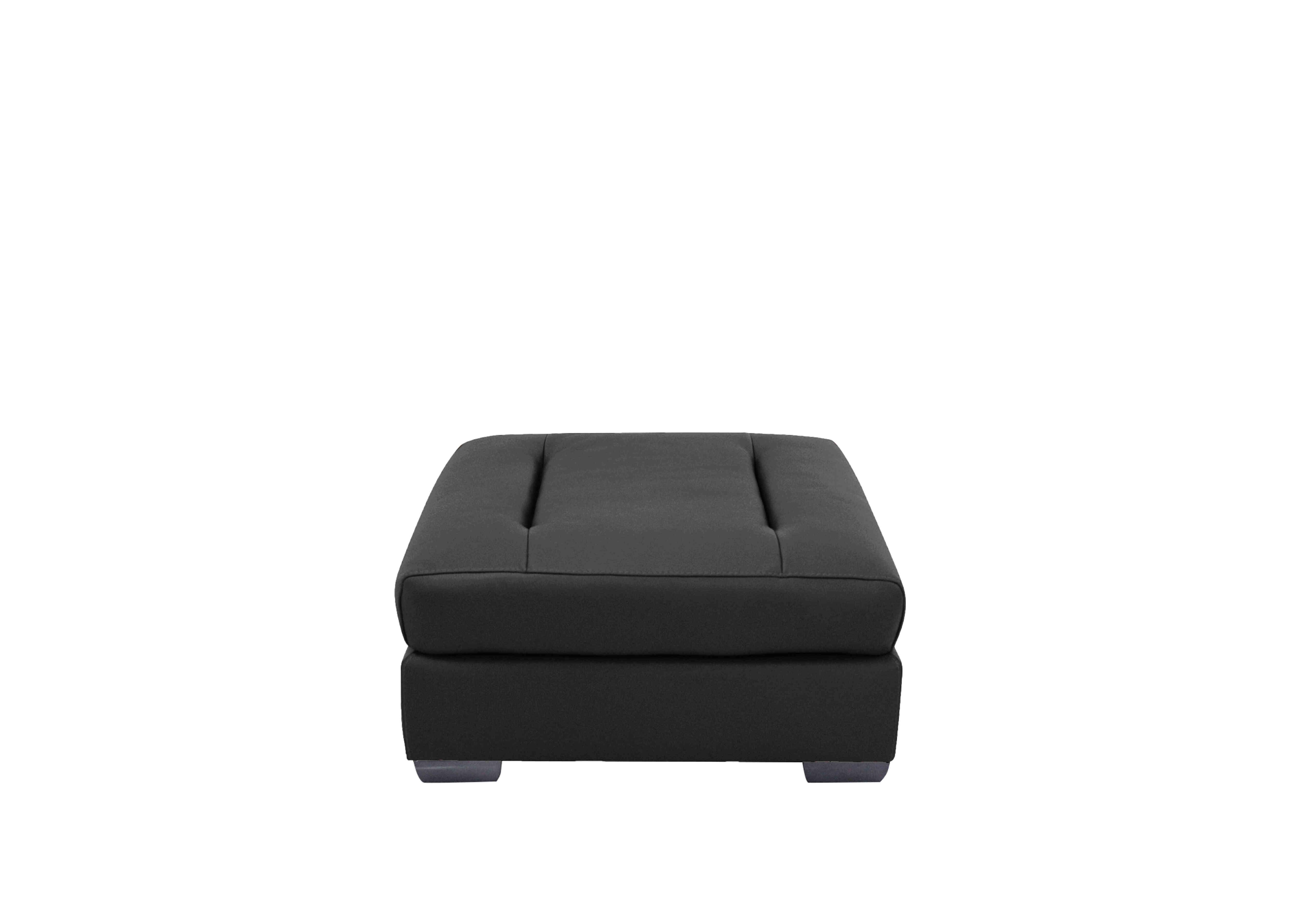 Xavier Leather Stool in Nw-520e Black on Furniture Village