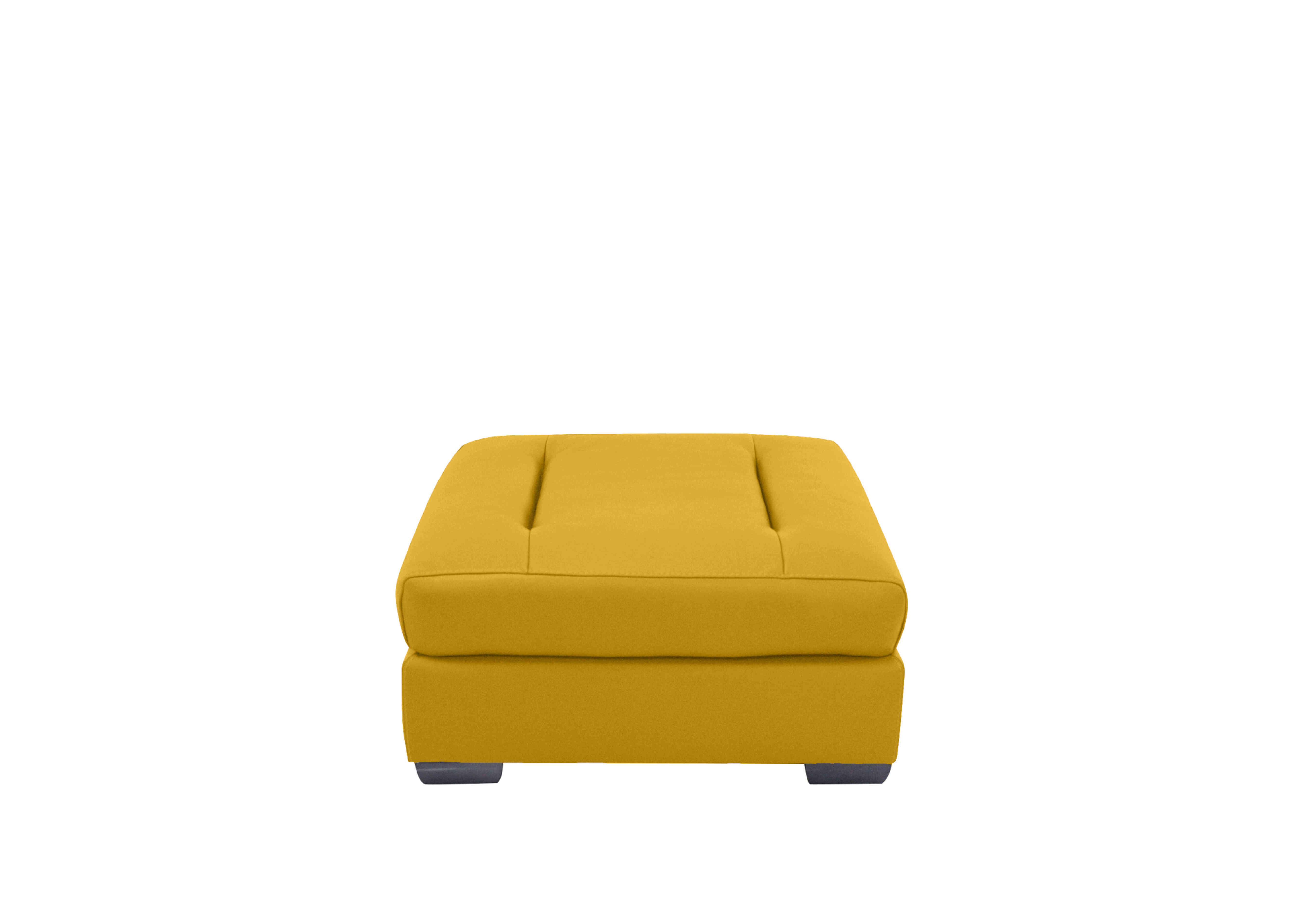 Xavier Leather Stool in Nw-663e Yellow on Furniture Village