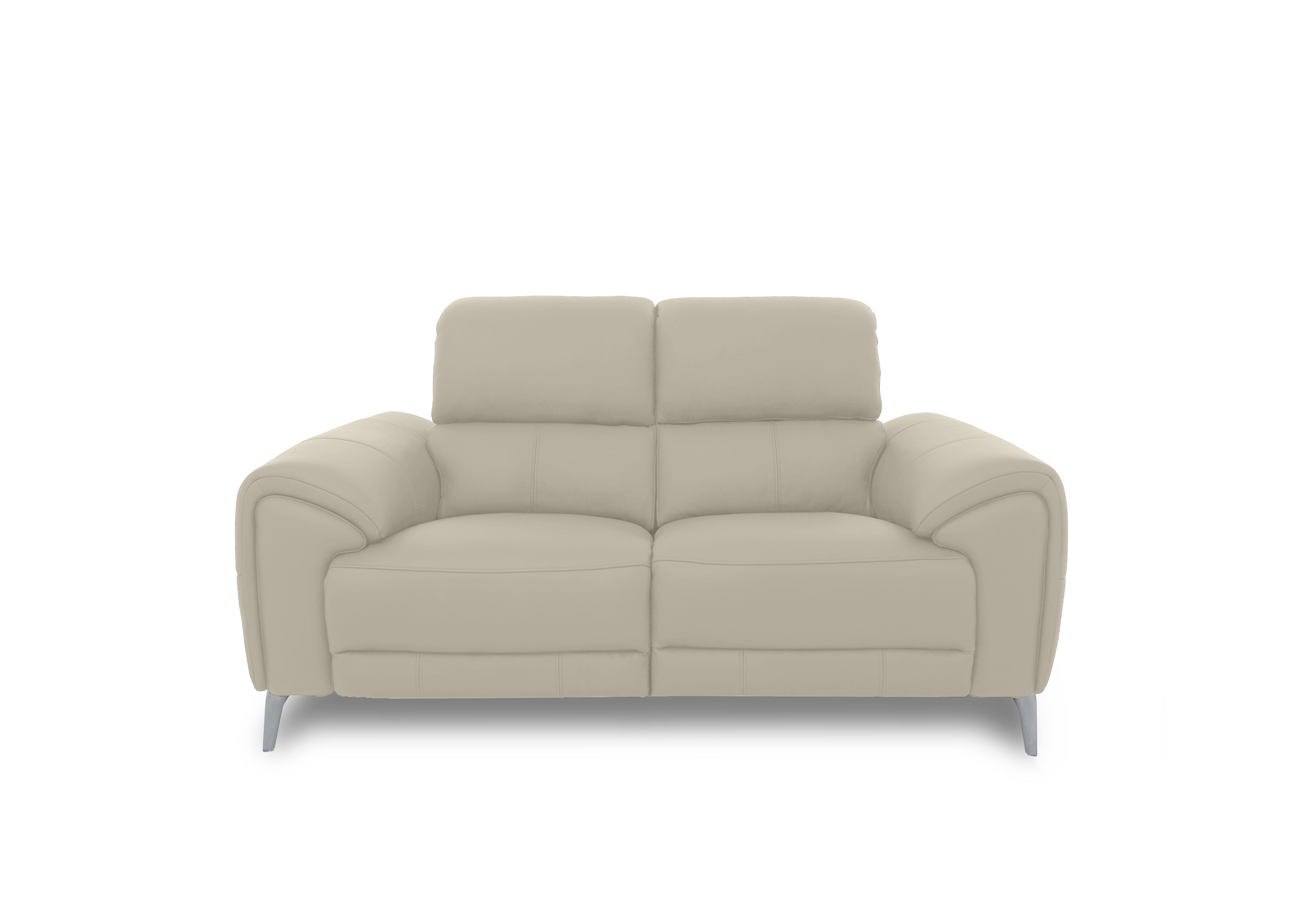 Vino Leather 2 Seater Sofa in Cat-60/05 Bone China on Furniture Village