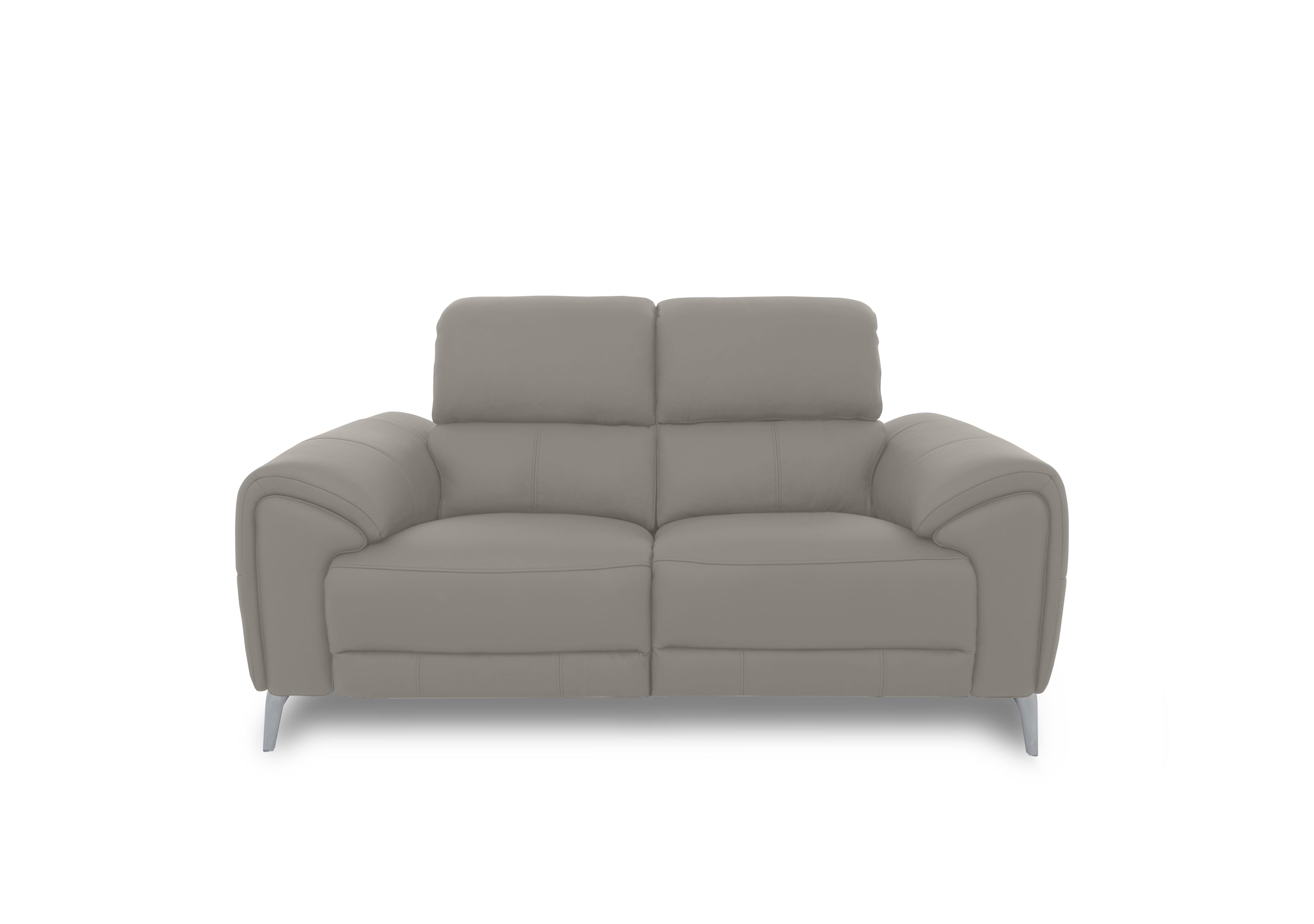 Vino Leather 2 Seater Sofa in Cat-60/28 New Grey on Furniture Village