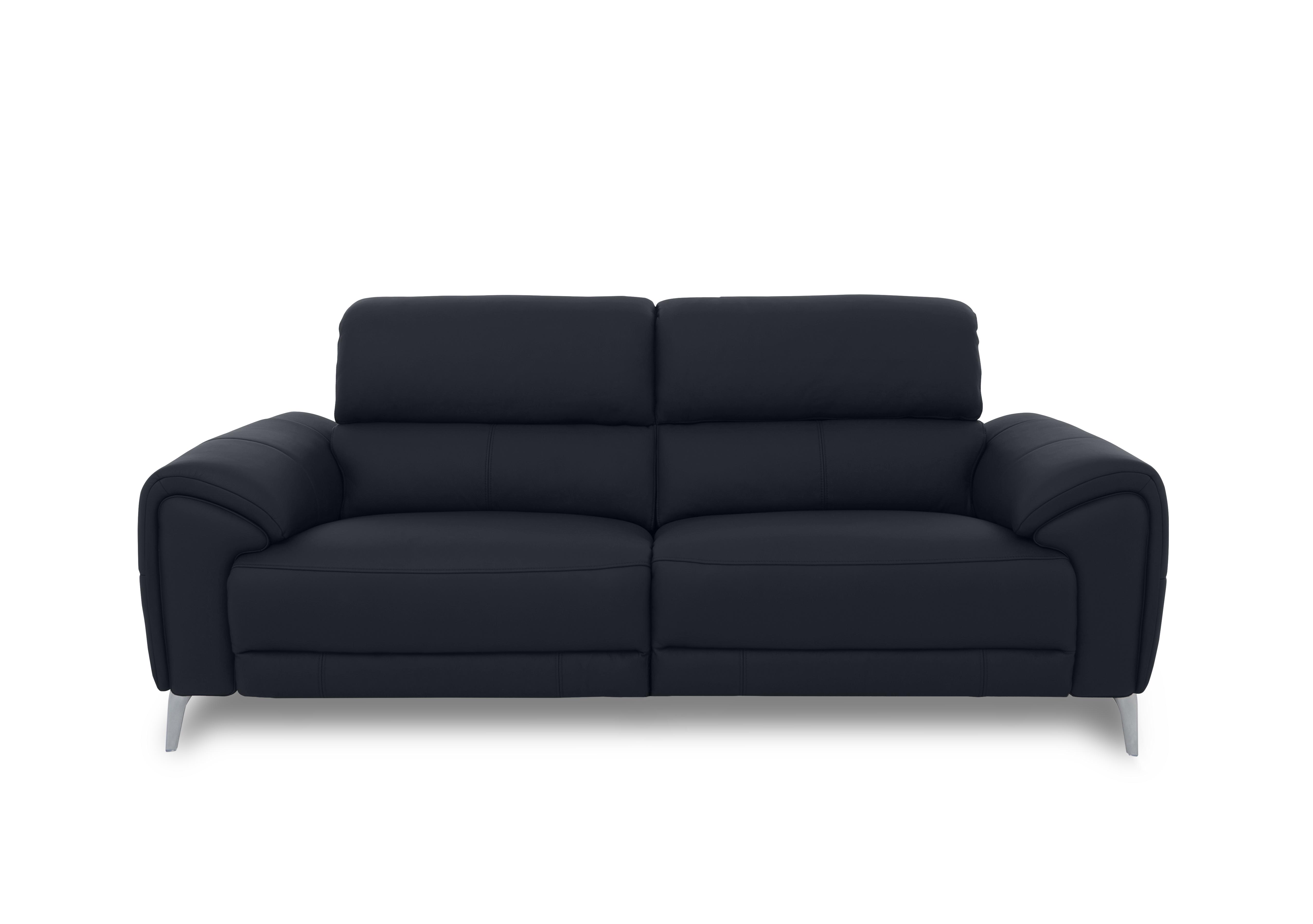 Vino Leather 3 Seater Sofa in Cat-60/24 Navy on Furniture Village