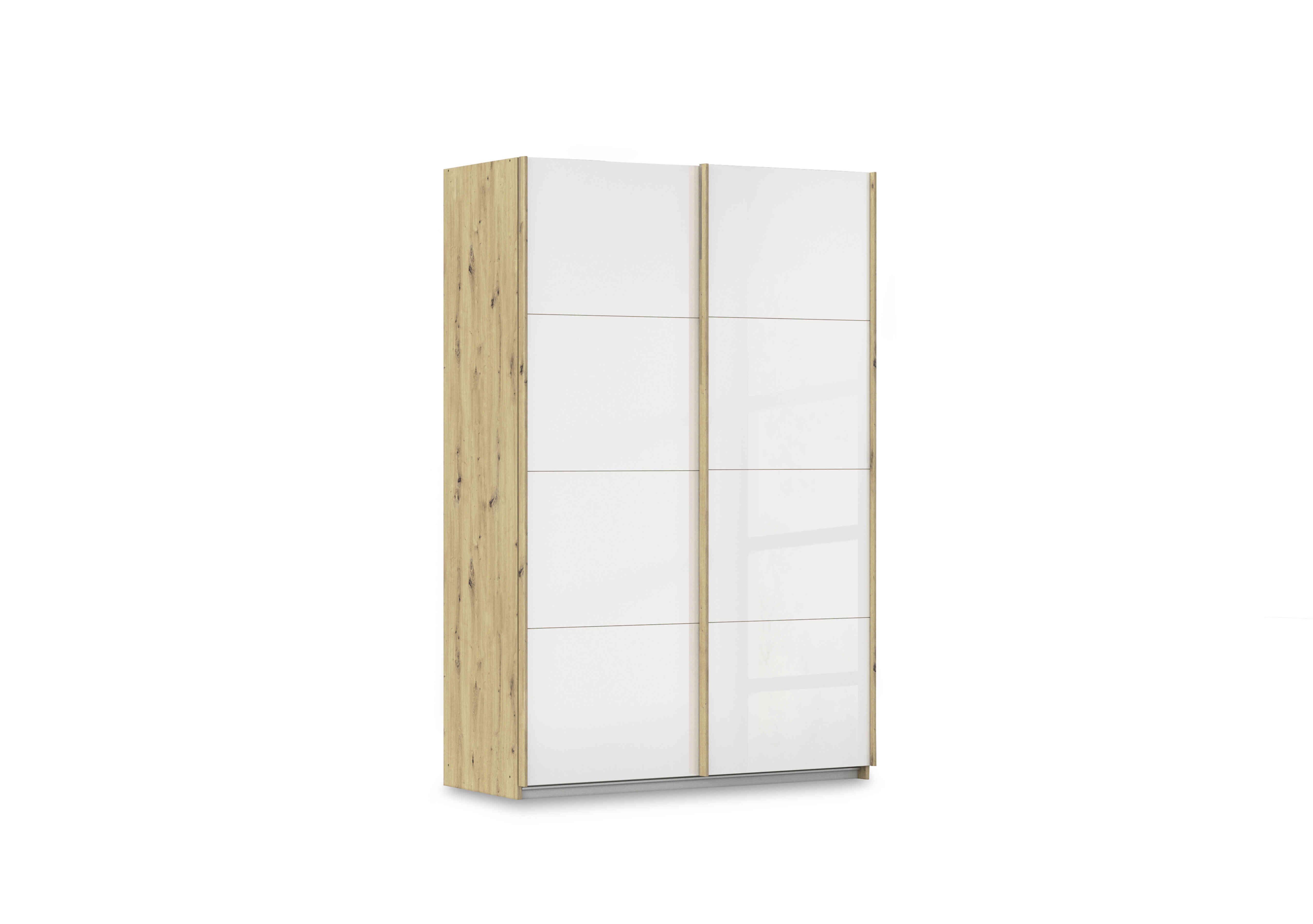 Freja 136cm 2 Door Sliding Glass Wardrobe in Ag739 White Glass on Furniture Village