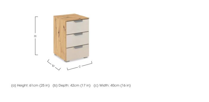 Freja 3 Drawer Glass Bedside Cabinet in  on Furniture Village