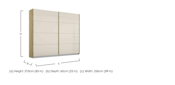 Freja 226cm 2 Door Sliding Glass Wardrobe in  on Furniture Village