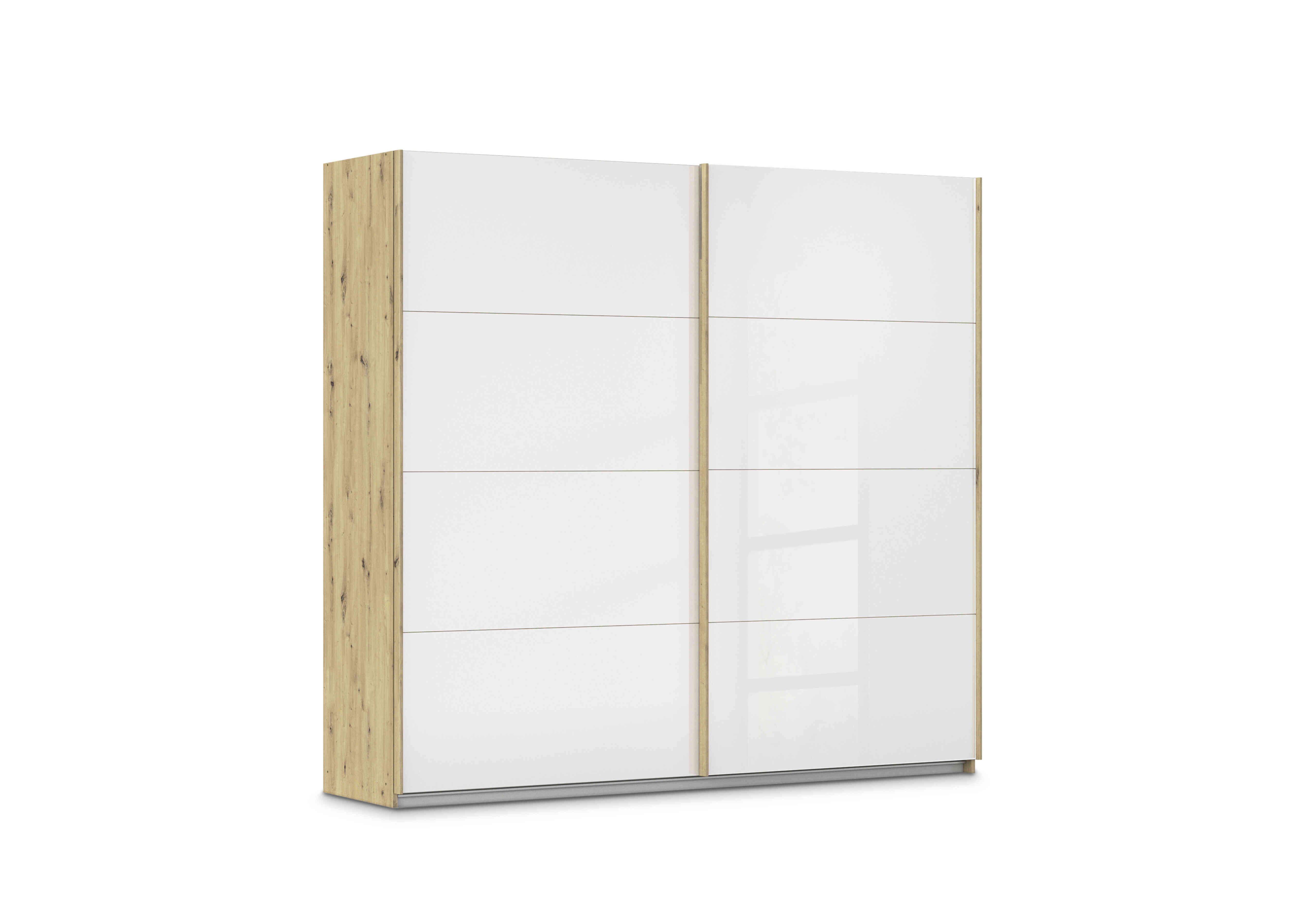 Freja 226cm 2 Door Sliding Glass Wardrobe in Ag739 White Glass on Furniture Village