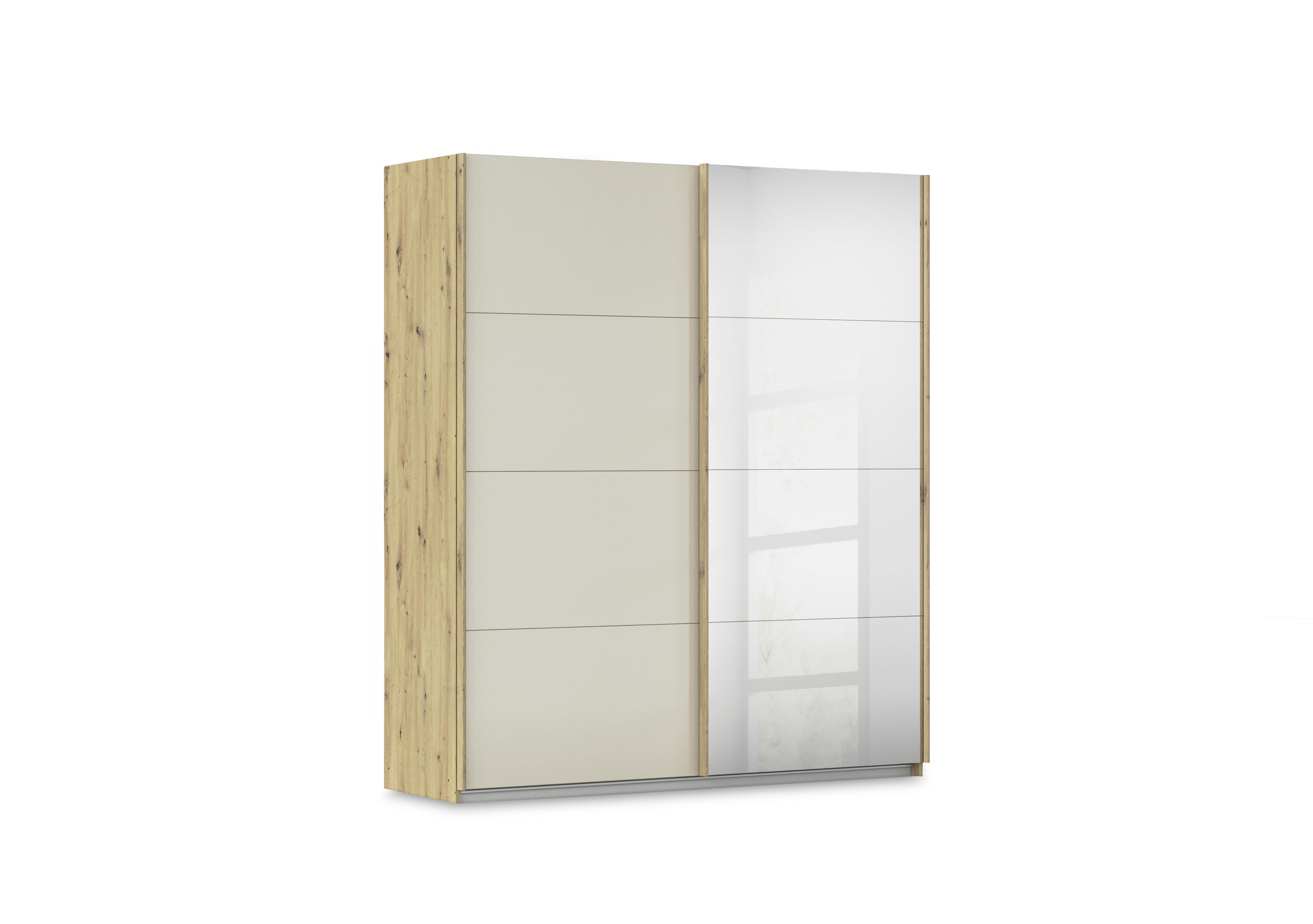 Freja 181cm 2 Door Sliding Glass Wardrobe With Mirror Door in Ag424 Champagne Glass on Furniture Village