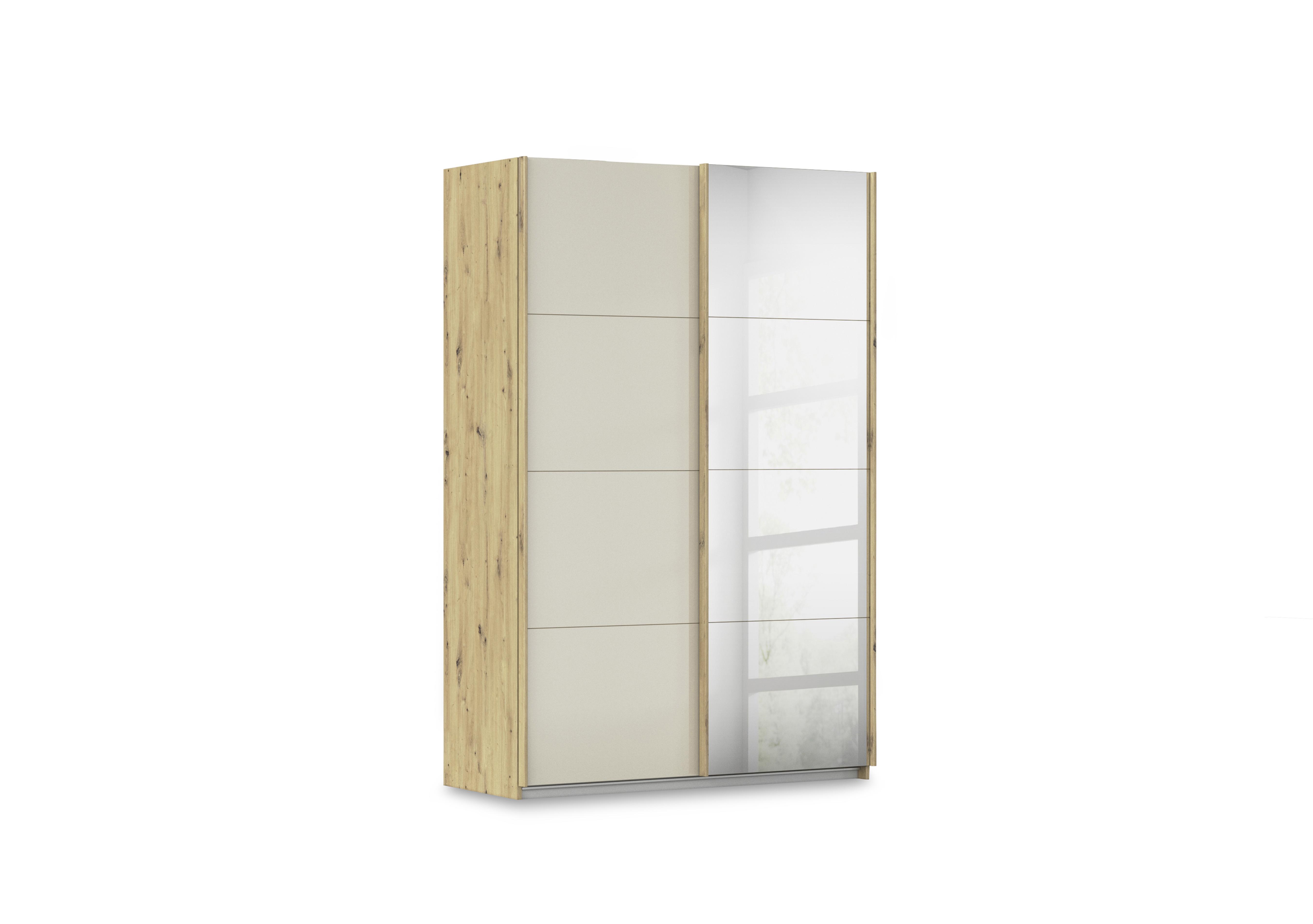 Freja 136cm 2 Door Sliding Glass Wardrobe With Mirror Door in Ag424 Champagne Glass on Furniture Village