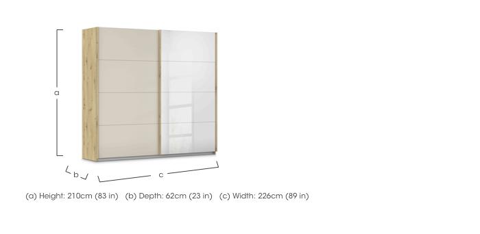 Freja 226cm 2 Door Sliding Glass Wardrobe With Mirror Door in  on Furniture Village